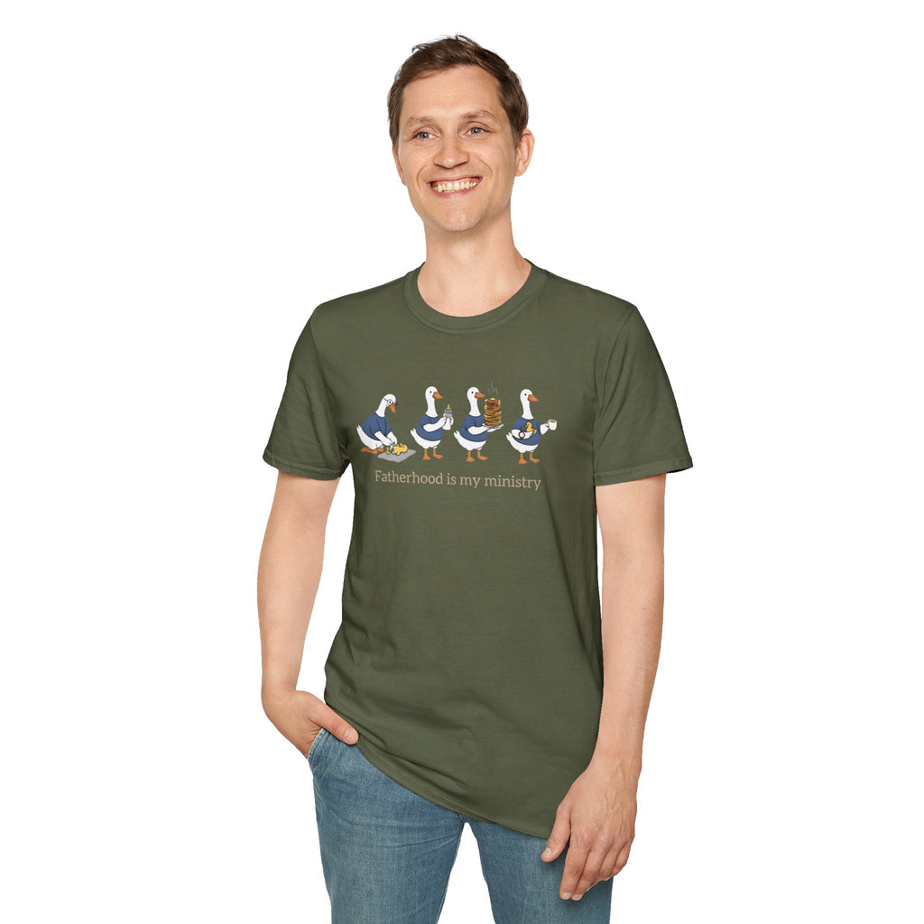 Fatherhood Is My Ministry Gildan T-Shirt | Christian Dad Gift | Faith-Based Tee