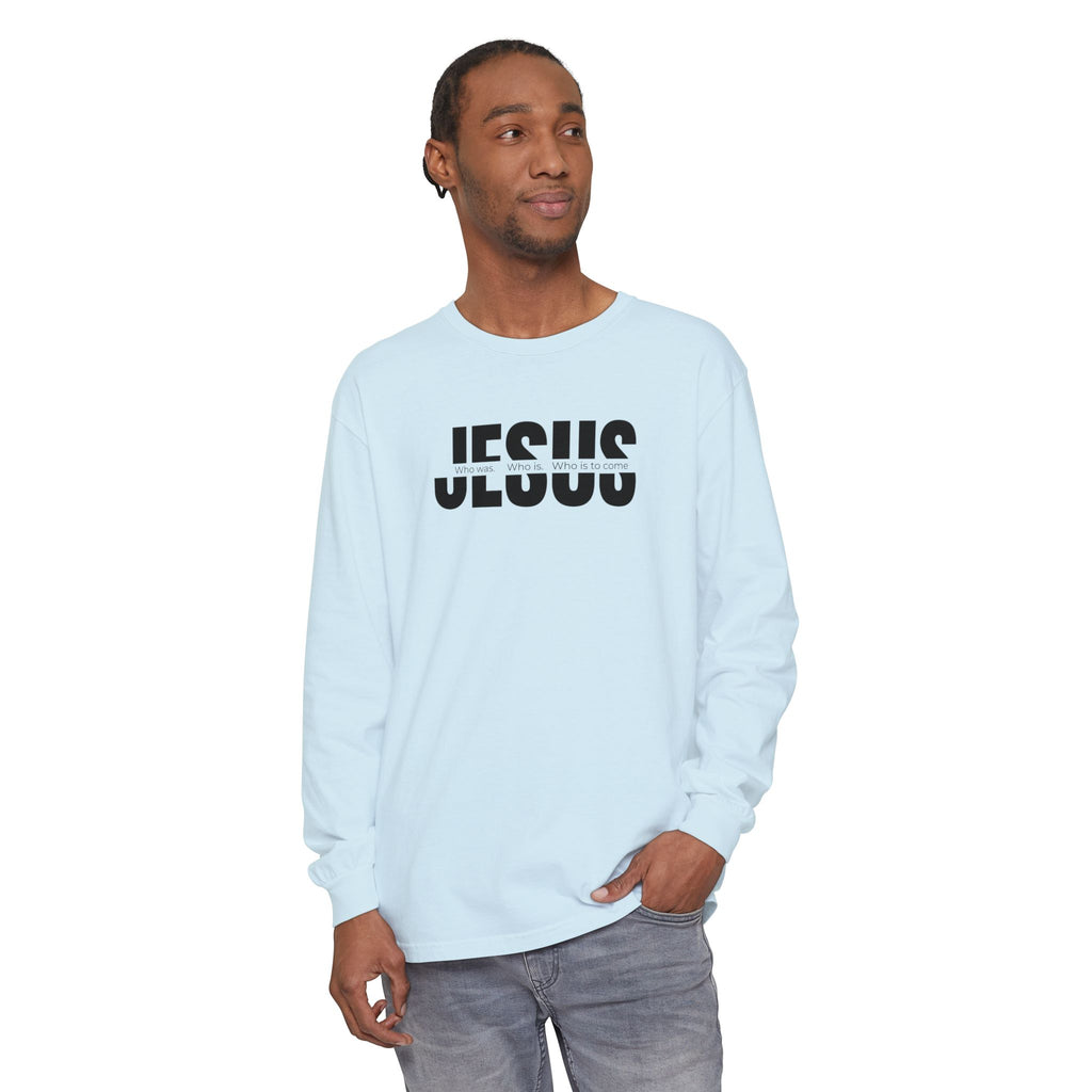 Jesus Comfort Colors Christian Long Sleeve Shirt | Faith Graphic Tee | Garment Dyed Cotton