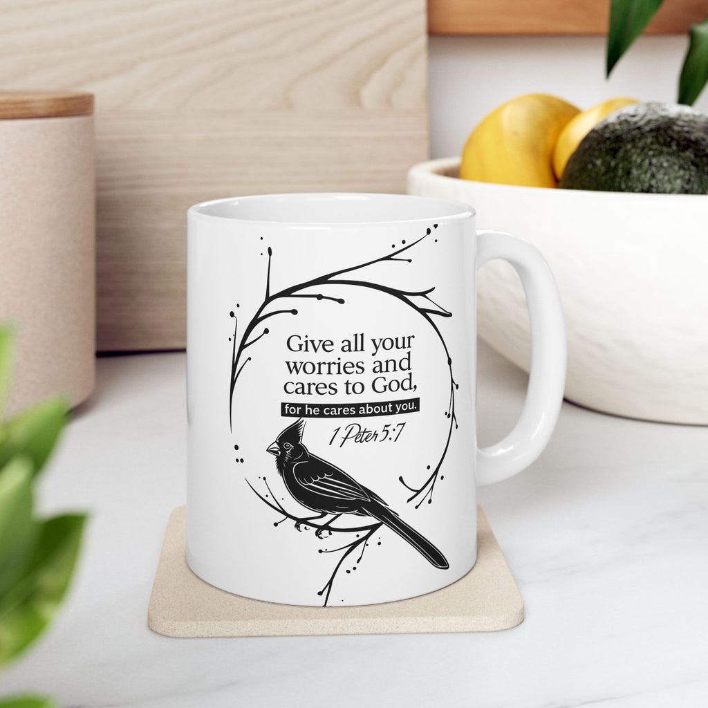 1 Peter 1:7 Christian Coffee Mug 11oz & 15oz – Faith Inspirational Gift for Women & Men