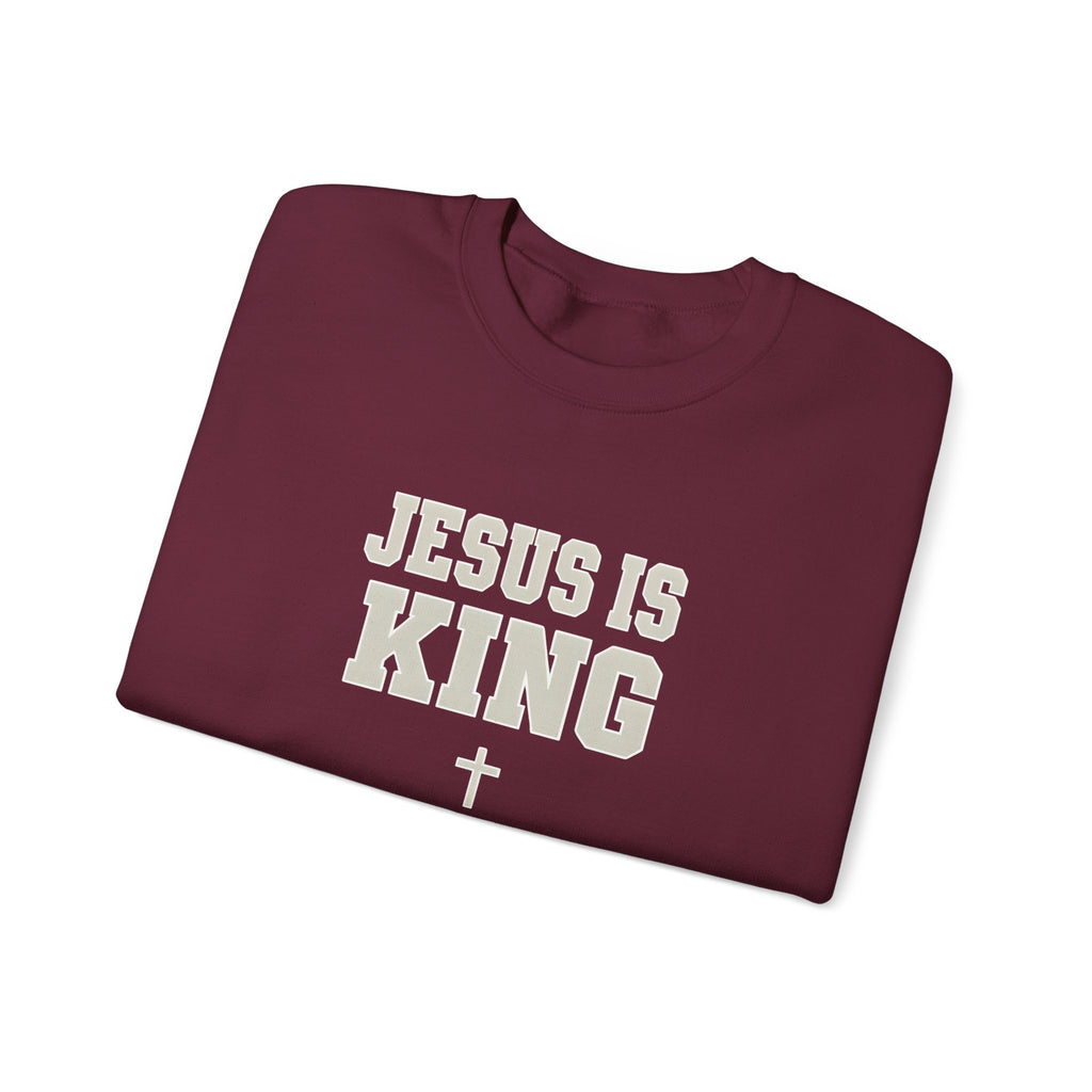 Jesus is King Gildan Unisex Crewneck Sweatshirt | Christian Apparel | Inspirational Gift | Cozy Everyday Wear