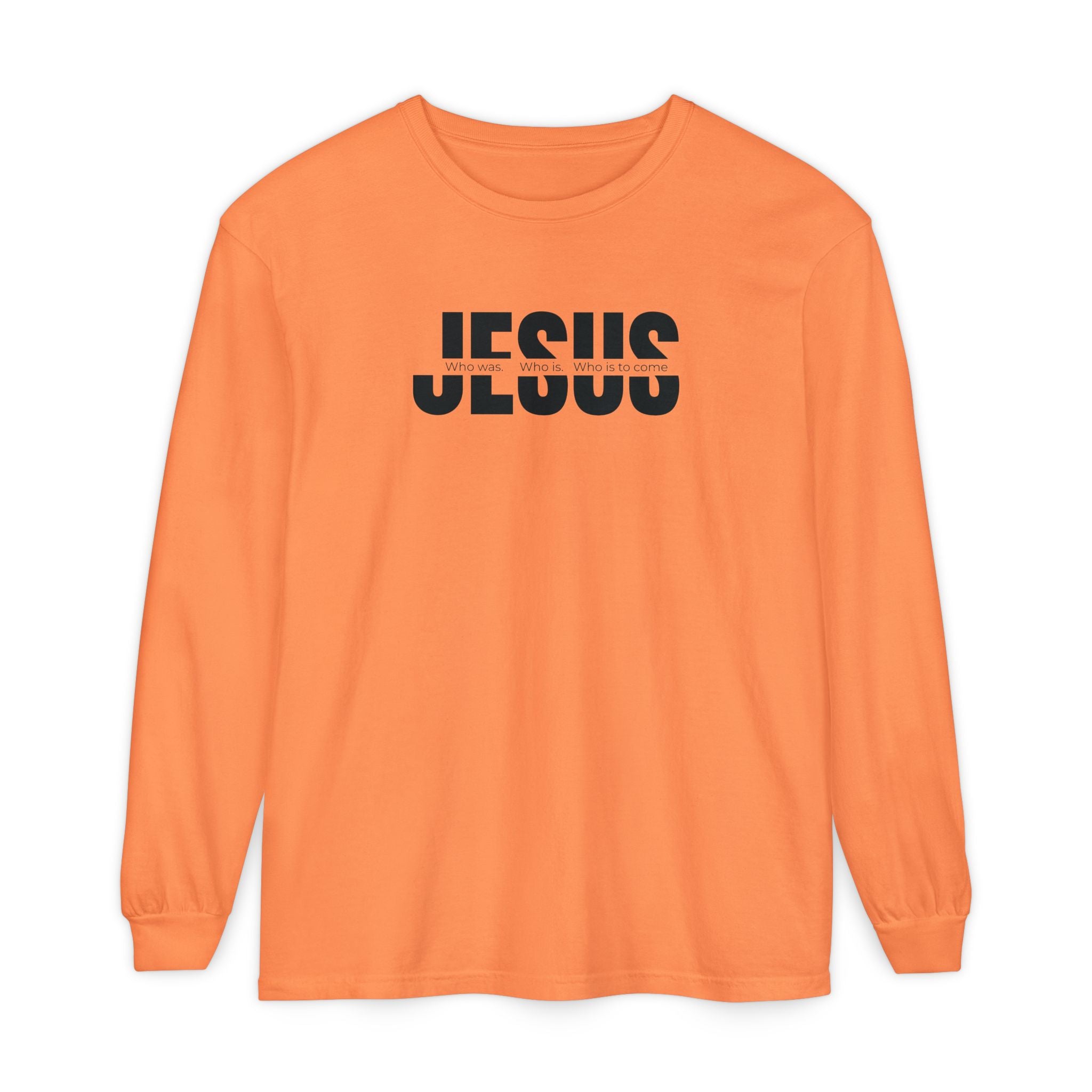 Jesus Comfort Colors Christian Long Sleeve Shirt | Faith Graphic Tee | Garment Dyed Cotton