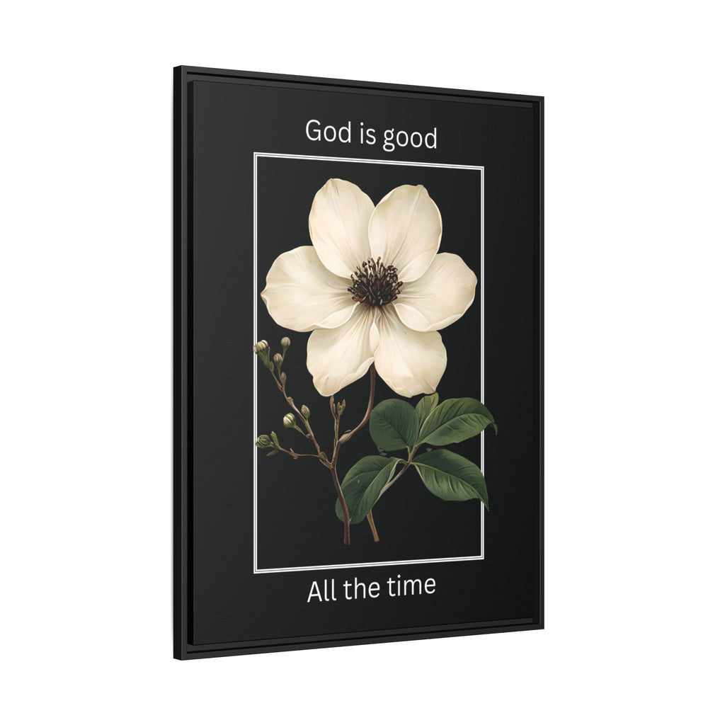God is Good All The Time Christian Framed Matte Canvas Wall Art | Faith Inspirational Home Decor