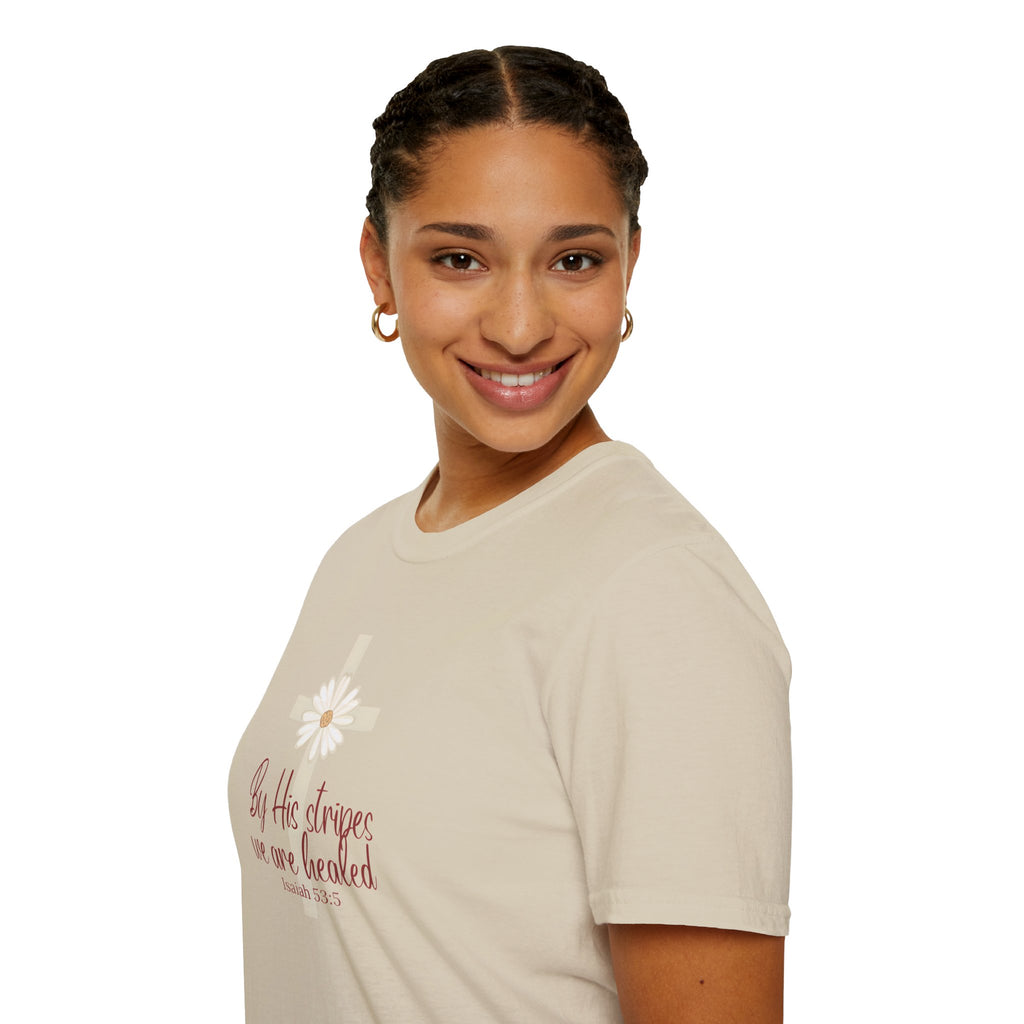 By His Stripes We Are Healed | Isaiah 53:5 | Christian Gildan T Shirt