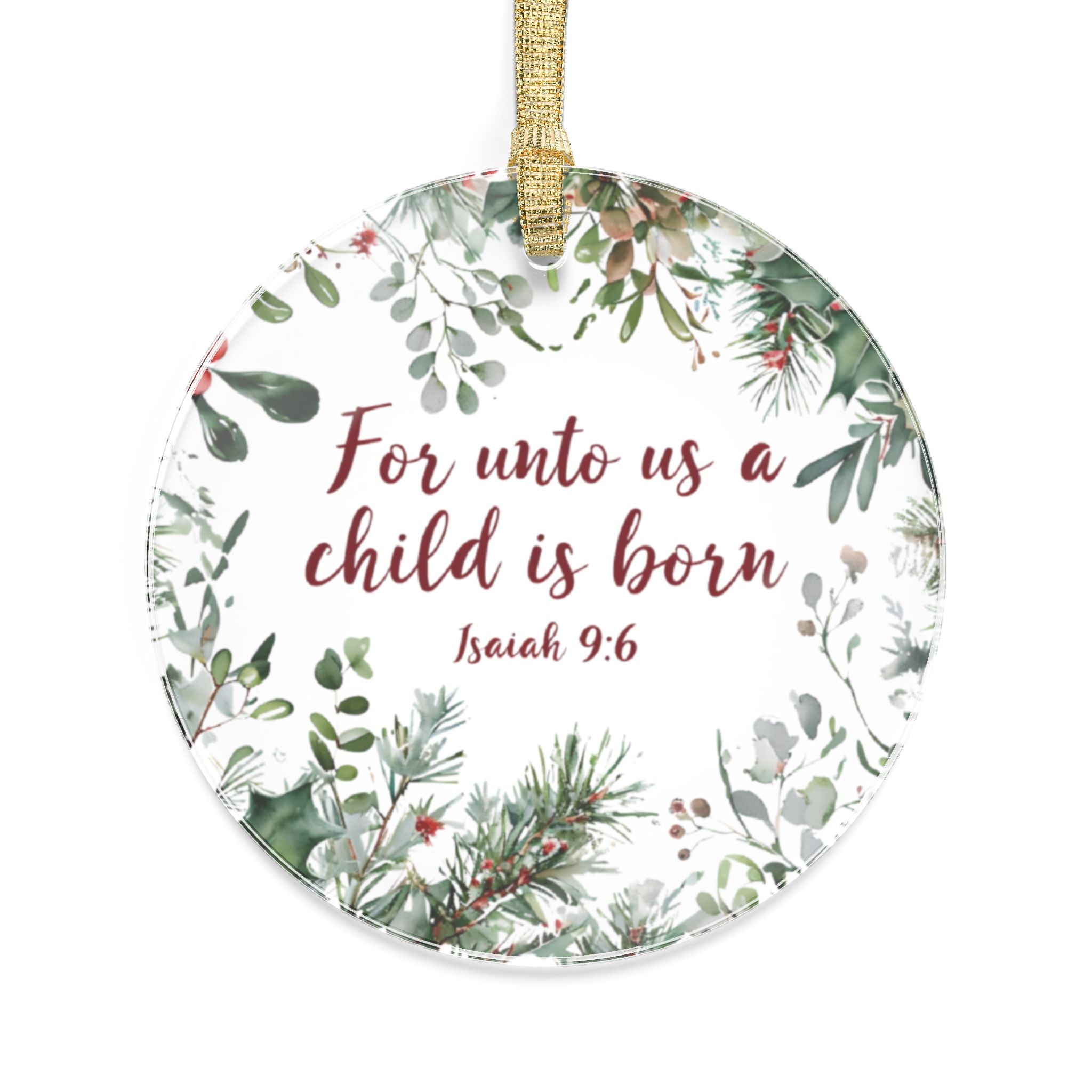 Isaiah 9:6 Christian Acrylic Christmas Ornament | Faith Gift | Christmas Tree Decoration
