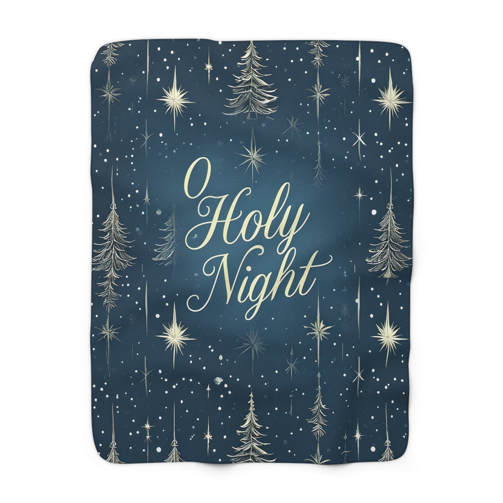 O Holy Night Christian Christmas Sherpa Fleece Blanket | Cozy Throw | Home Decor Gift
