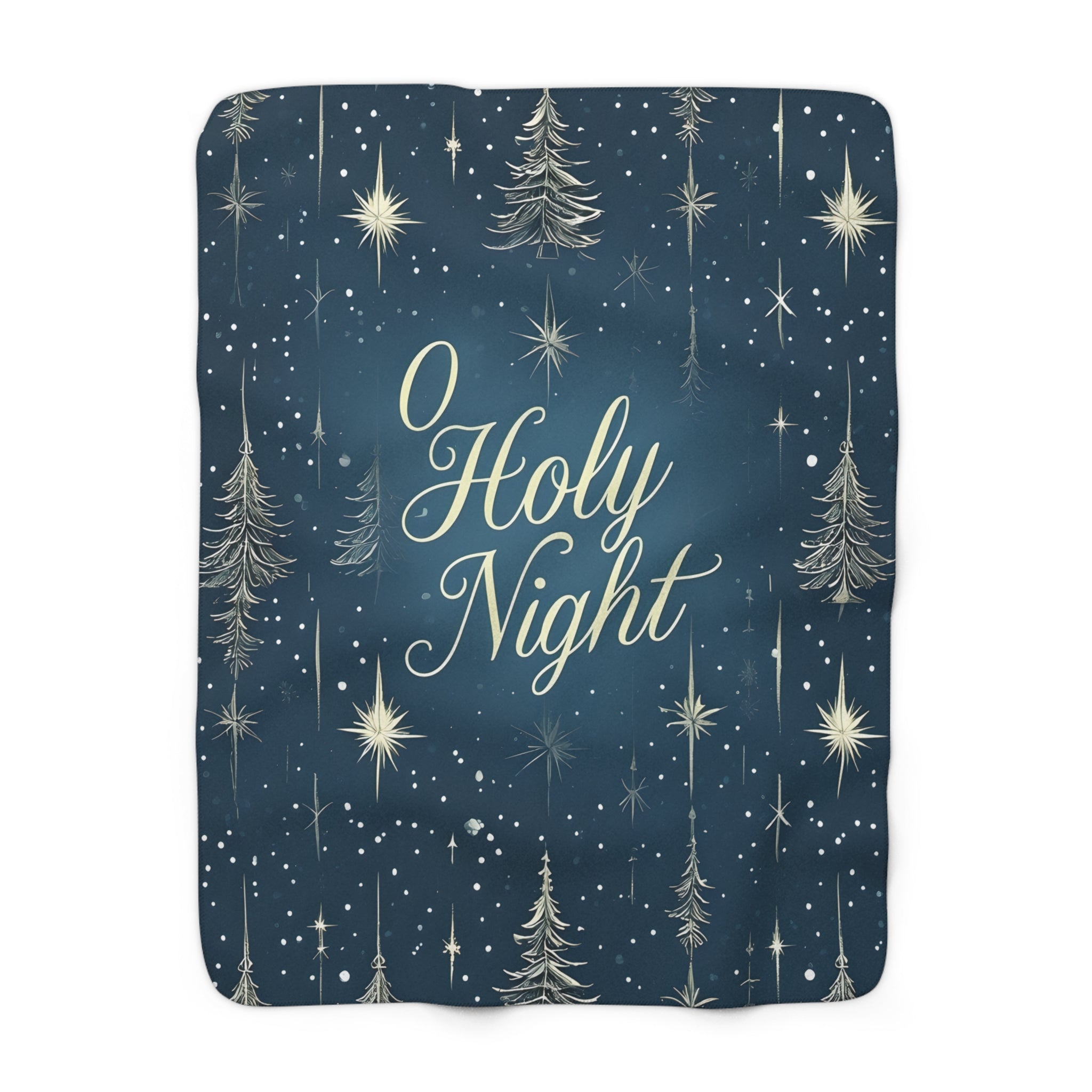 O Holy Night Christian Christmas Sherpa Fleece Blanket | Cozy Throw | Home Decor Gift