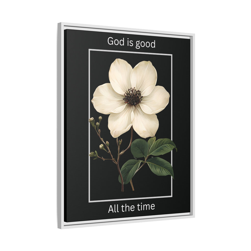 God is Good All The Time Christian Framed Matte Canvas Wall Art | Faith Inspirational Home Decor