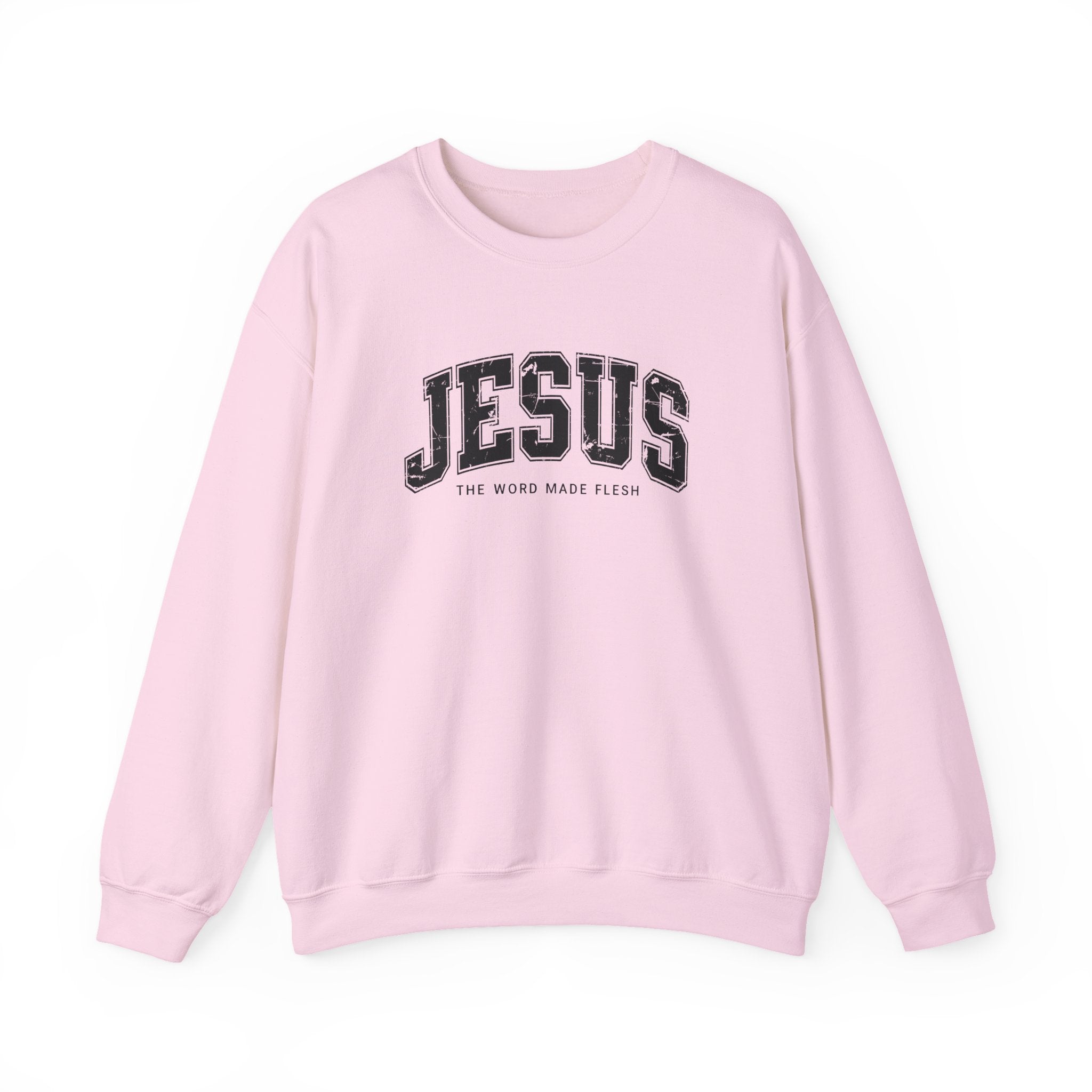 Jesus the Word Made Flesh Gildan Crewneck Sweatshirt | Christian Unisex Sweatshirt | Faith Apparel | Religious Gift