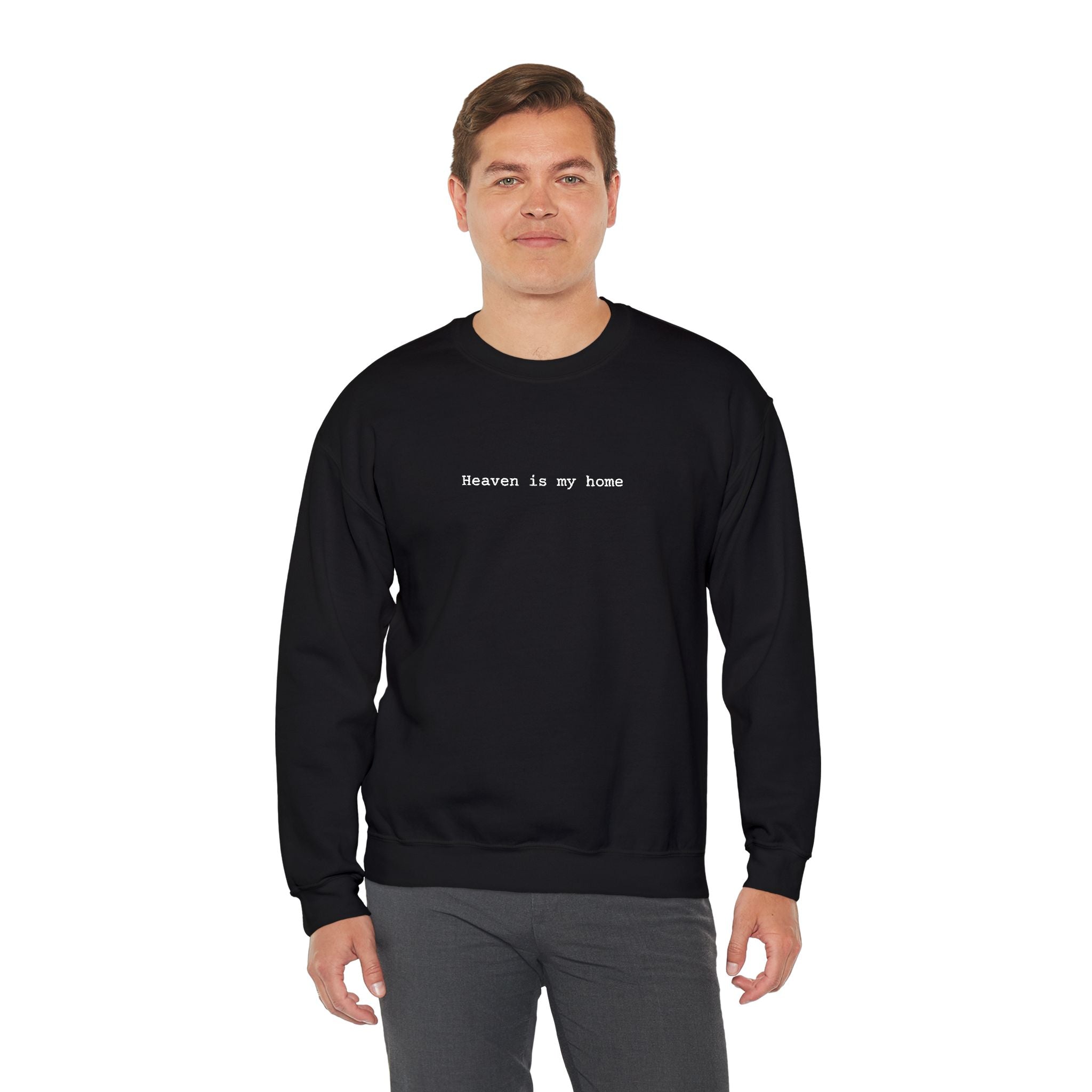 Embroidered Heaven is my Home Christian Unisex Crewneck Gildan Sweatshirt