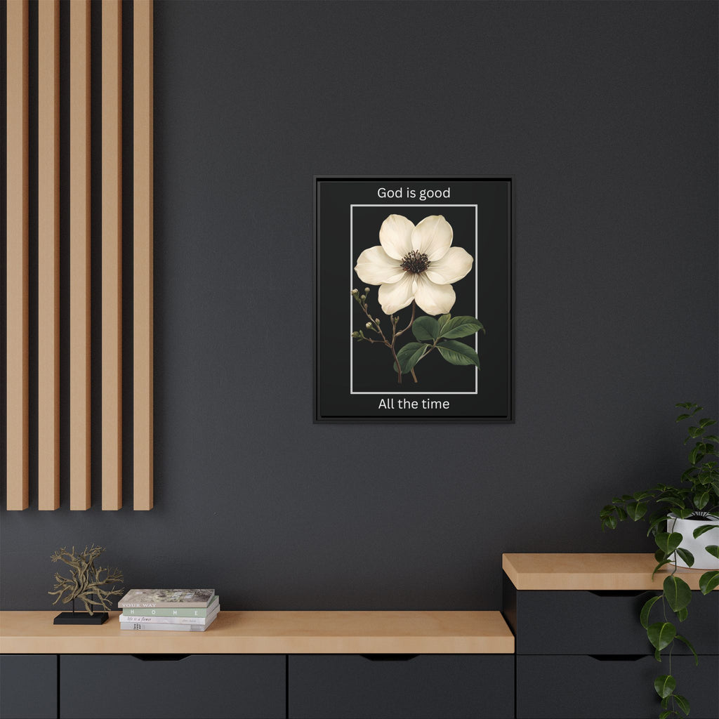 God is Good All The Time Christian Framed Matte Canvas Wall Art | Faith Inspirational Home Decor