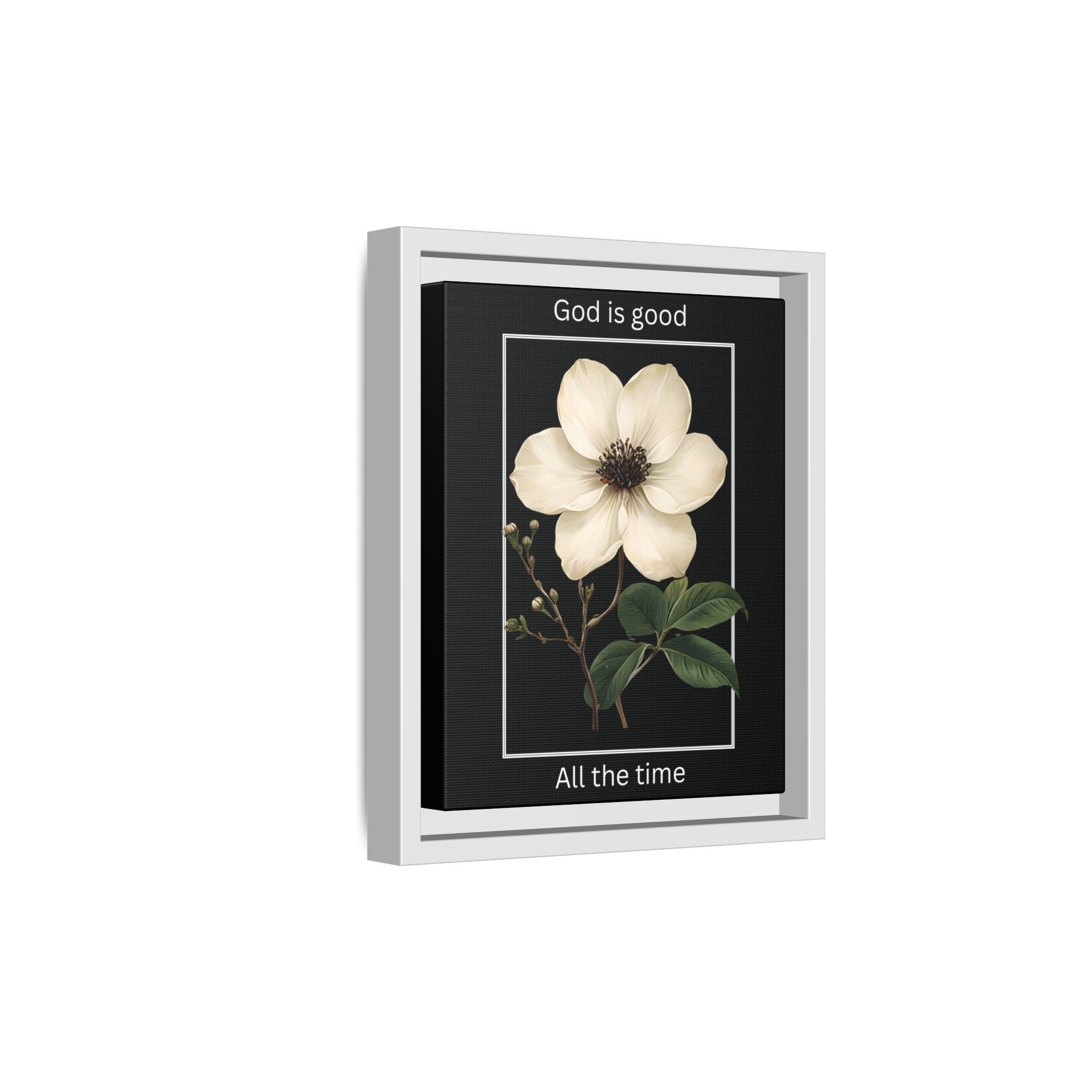God is Good All The Time Christian Framed Matte Canvas Wall Art | Faith Inspirational Home Decor