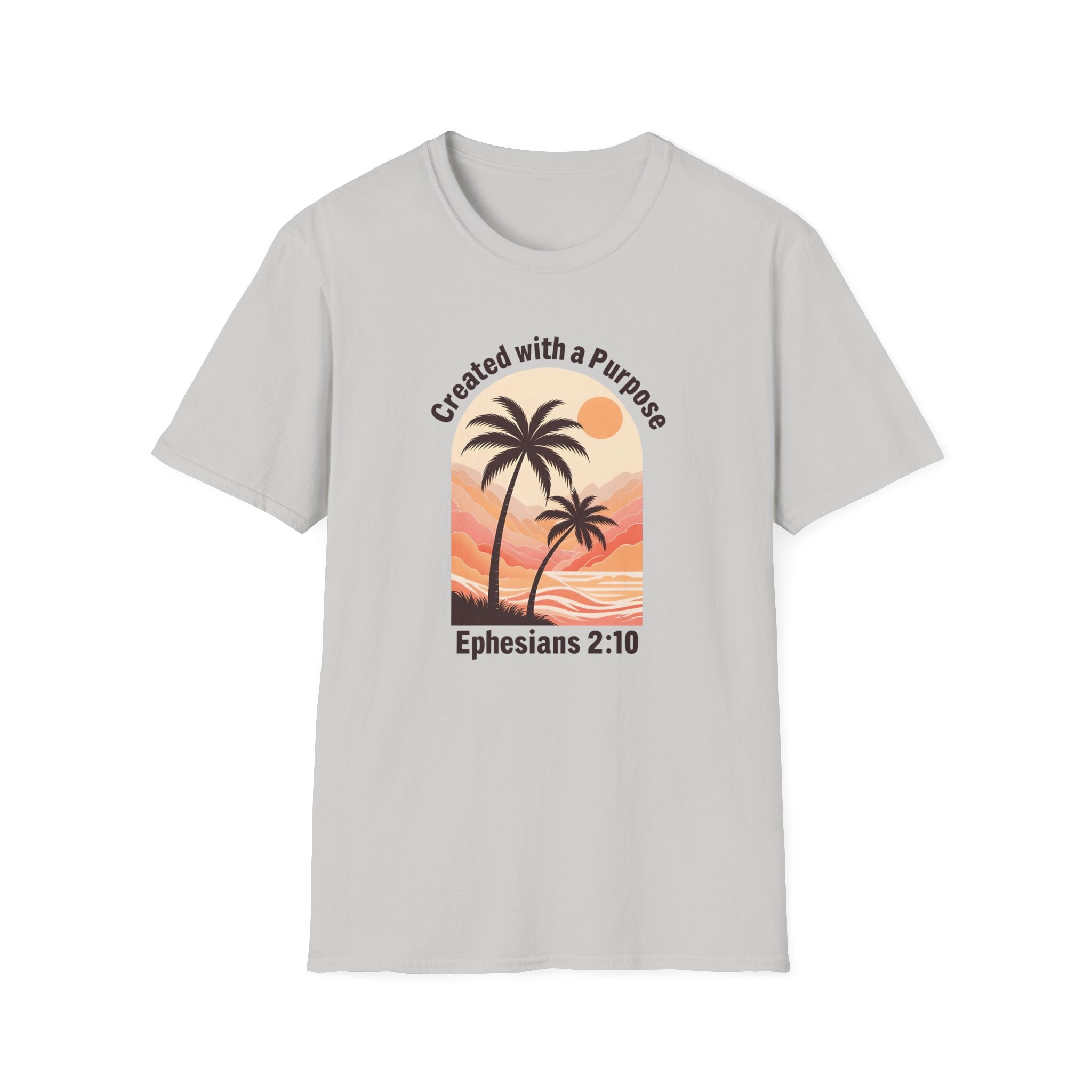 Created With A Purpose Ephesians 2:10 | Gilden Unisex T-shirt | Faith-Based Summer Tee