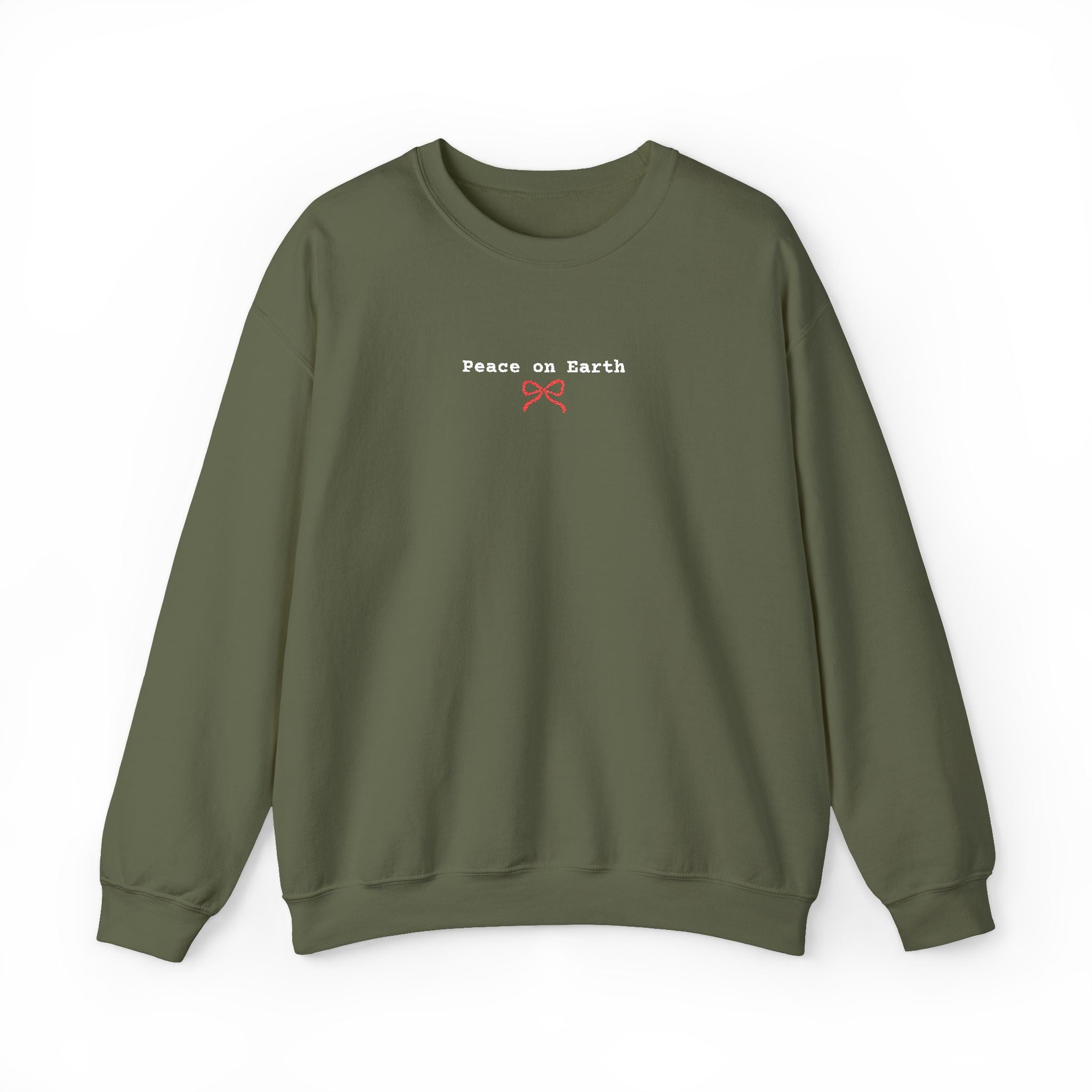Peace on Earth Christian Embroidered Crewneck Gildan Unisex Sweatshirt | Faith Gift