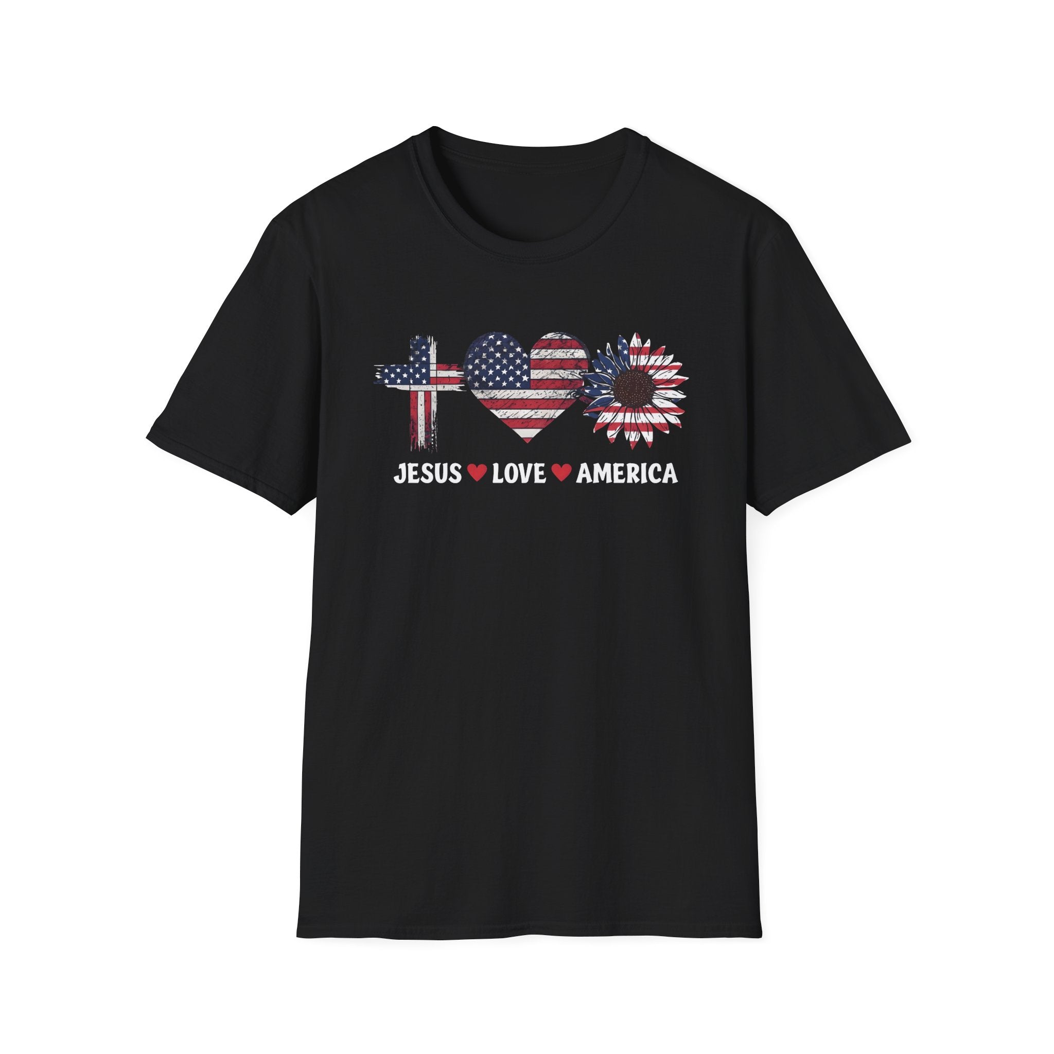 Jesus Love America Shirt | Patriotic Christian T-Shirt | Faith Based 4th of July Outfit