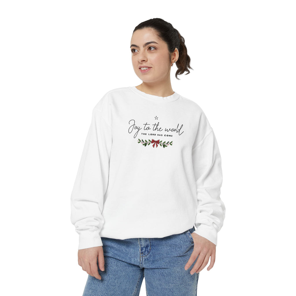 Joy to the World Comfort Colors Unisex Sweatshirt | Cozy Holiday Gift, Casual Fashion, Christmas Apparel, Festive Sweater, Unisex Holiday Wear