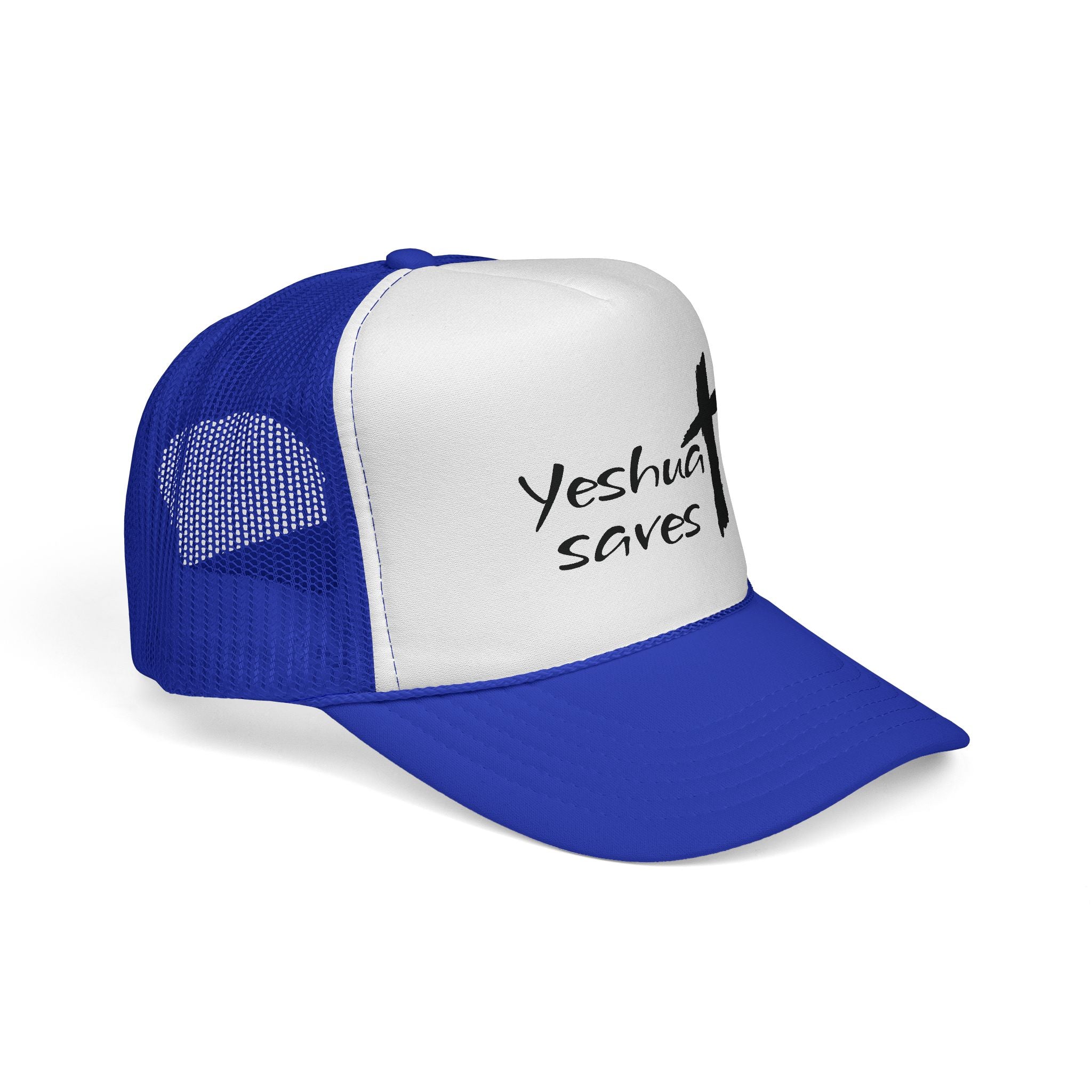 Yeshua Saves Trucker Hat | Christian Faith Snapback Cap | Jesus Saves Mesh Hat | Christian Streetwear Hat