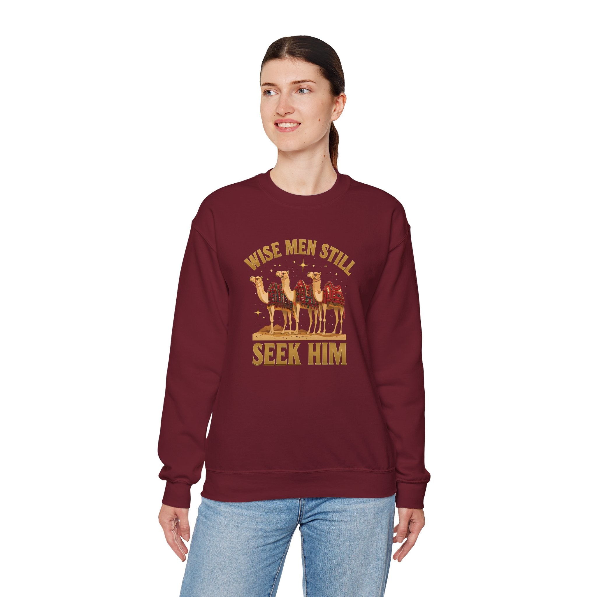 Wise Men Still Seek Him Gildan Unisex Crewneck Sweatshirt | Gift for Men | Religious Holiday Apparel