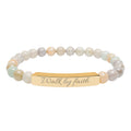 Walk By Faith Christian Stretch Bracelet | Engraved Stainless Steel Bar | Faith Jewelry Gift