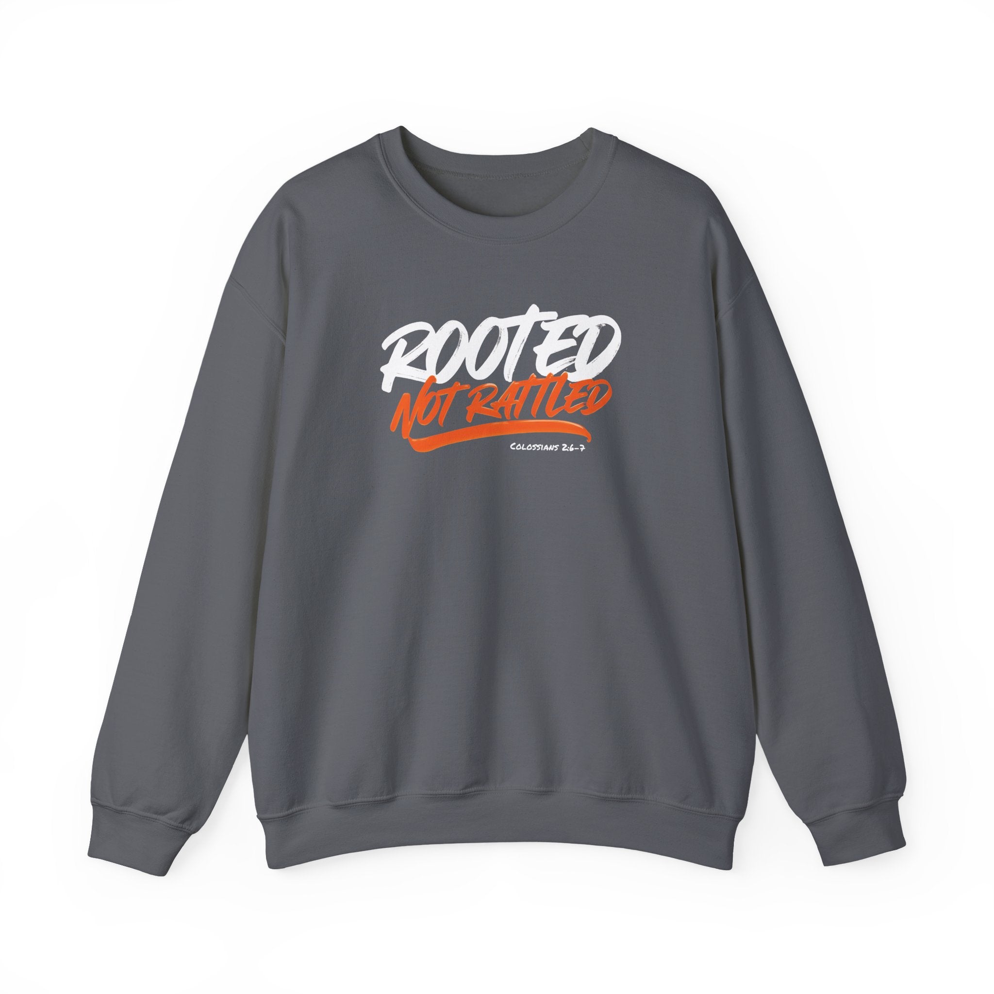 Rooted Not Rattled Gildan Christian Sweatshirt | Unisex Crewneck Pullover | Christian Gift