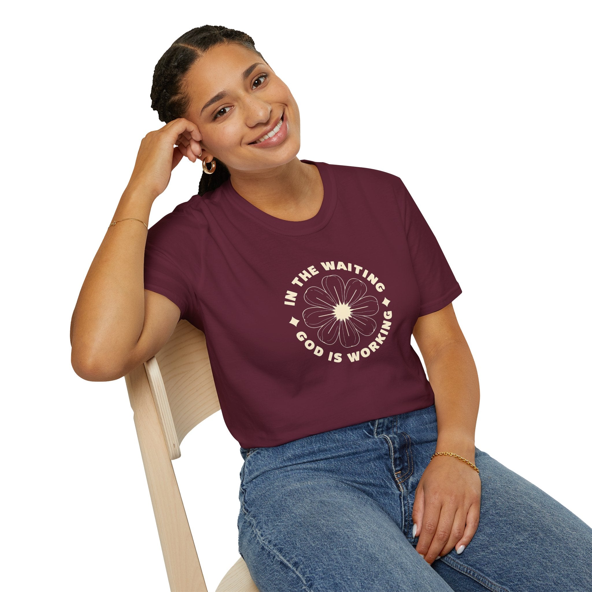 In the Waiting God Is Working Christian Gildan Unisex T-shirt | Women’s Faith Graphic Tee
