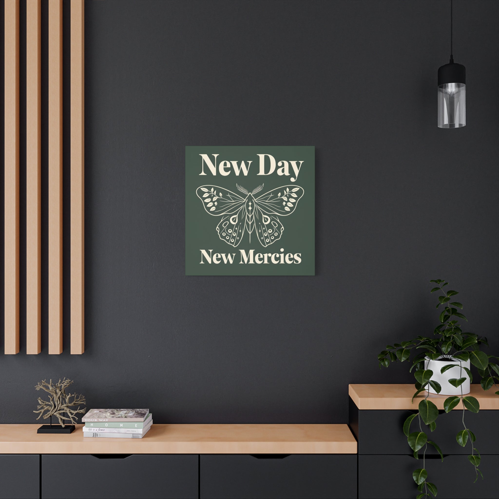 New Day New Mercies Christian Matte Canvas Wall Art | Faith Home Decor | Christian Housewarming Gift
