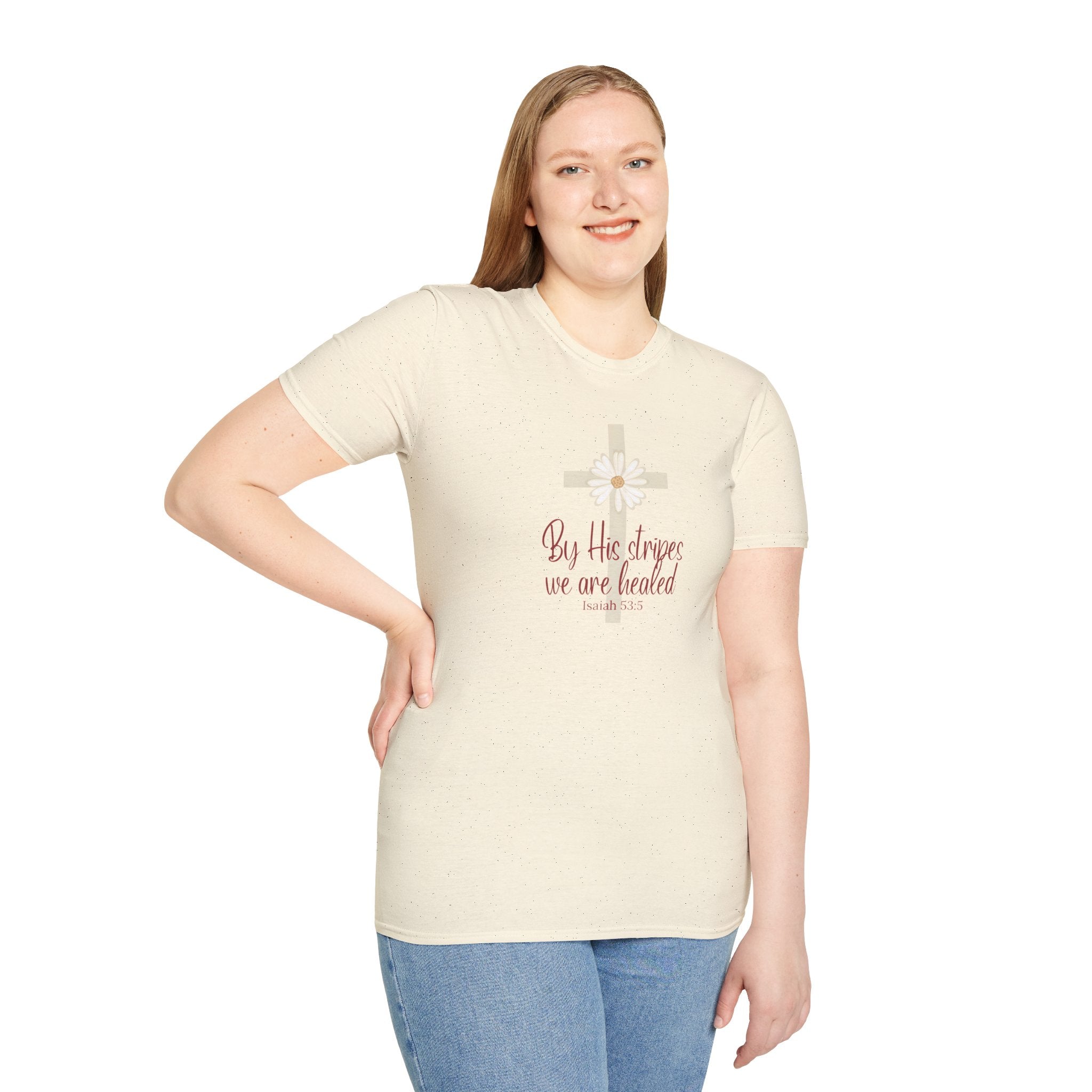 By His Stripes We Are Healed | Isaiah 53:5 | Christian Gildan T Shirt