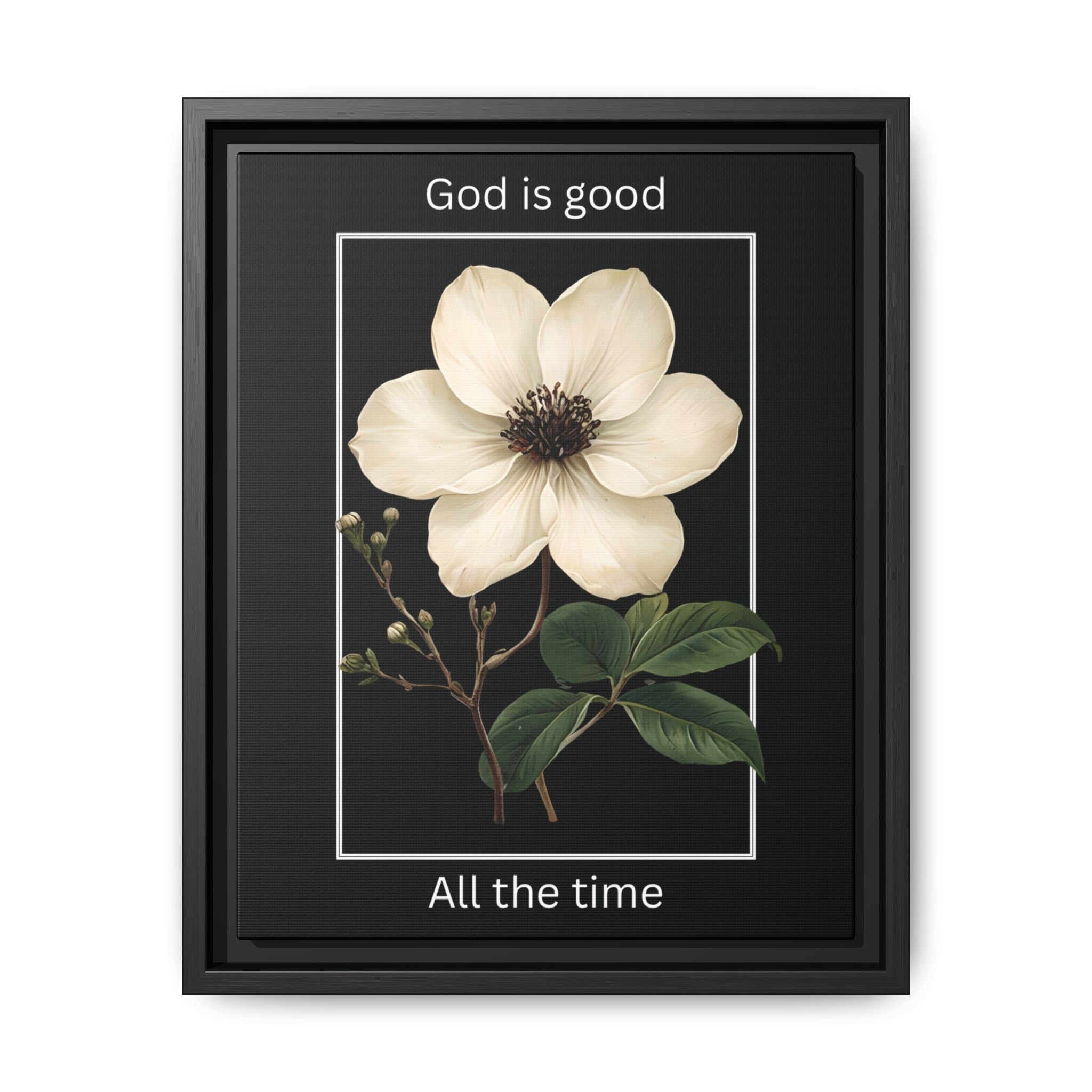 God is Good All The Time Christian Framed Matte Canvas Wall Art | Faith Inspirational Home Decor