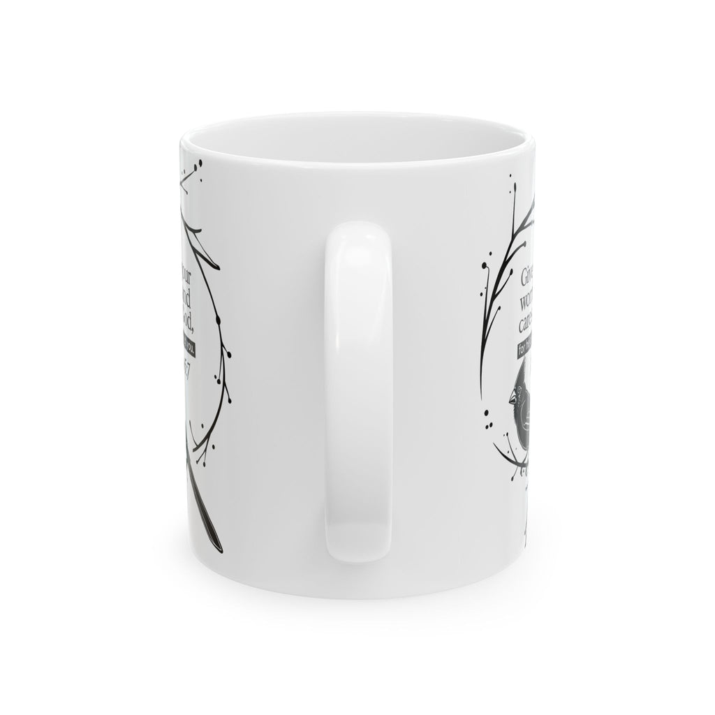 1 Peter 1:7 Christian Coffee Mug 11oz & 15oz – Faith Inspirational Gift for Women & Men