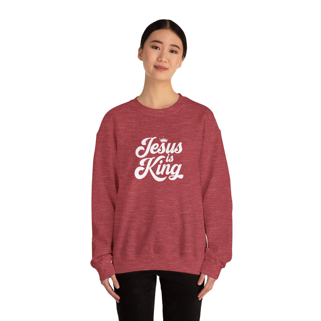 Jesus Is King Christian Gildan Unisex Crewneck Sweatshirt | Faith Apparel |  Religious Gift