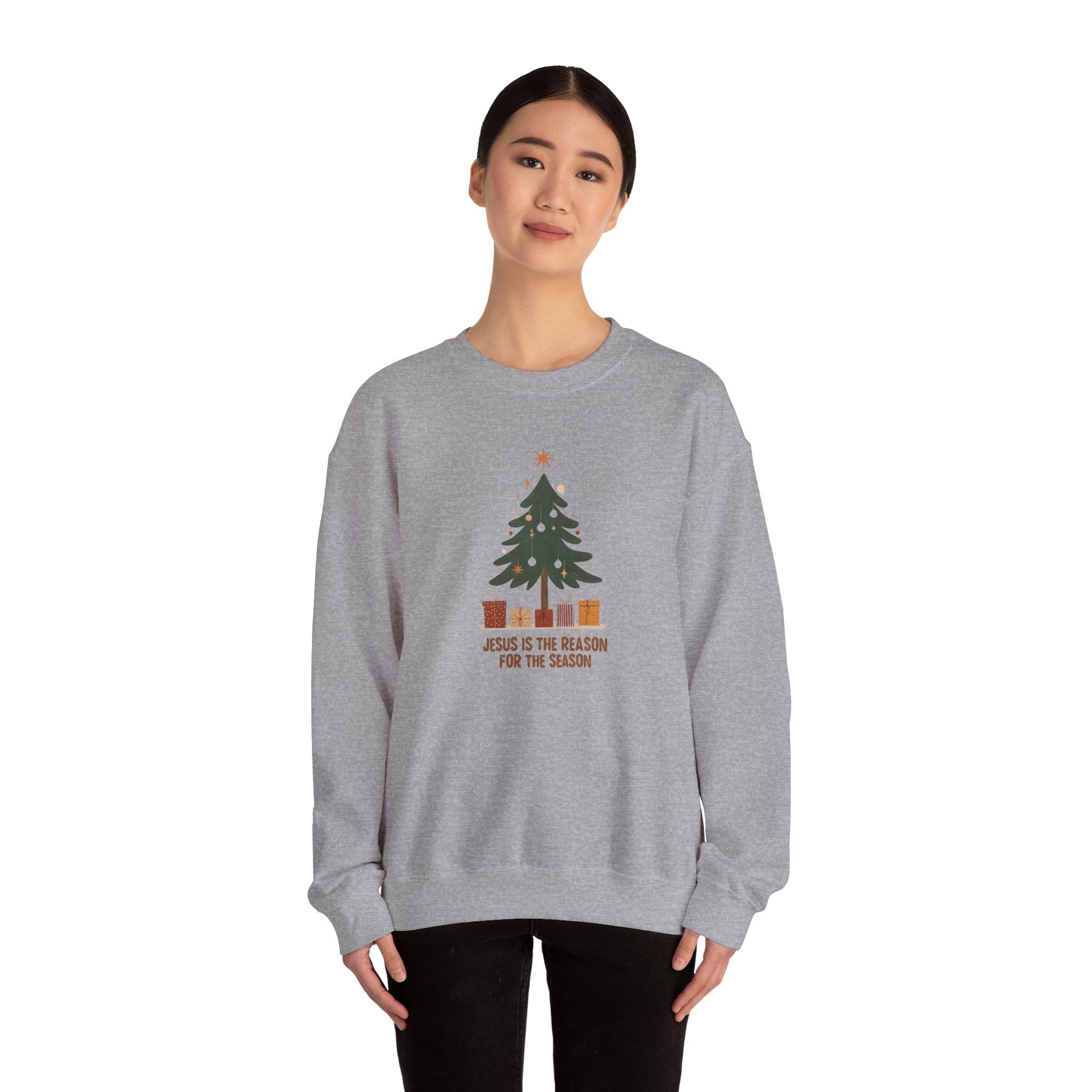 Jesus Is the Reason for the Season Christian Christmas Gildan Unisex Crewneck Sweatshirt