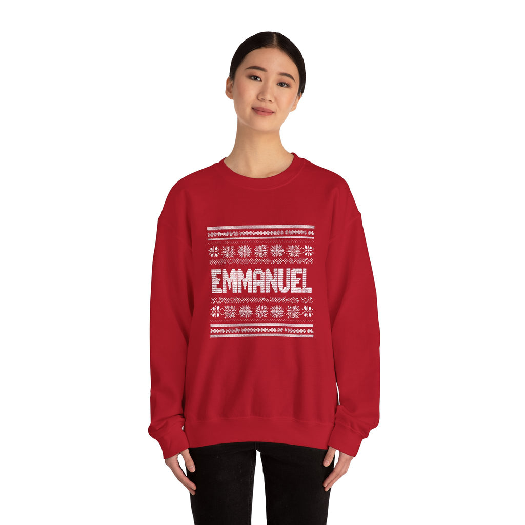 Emmanuel Gildan Unisex Christmas Crewneck Sweatshirt |Christian Holiday Gift