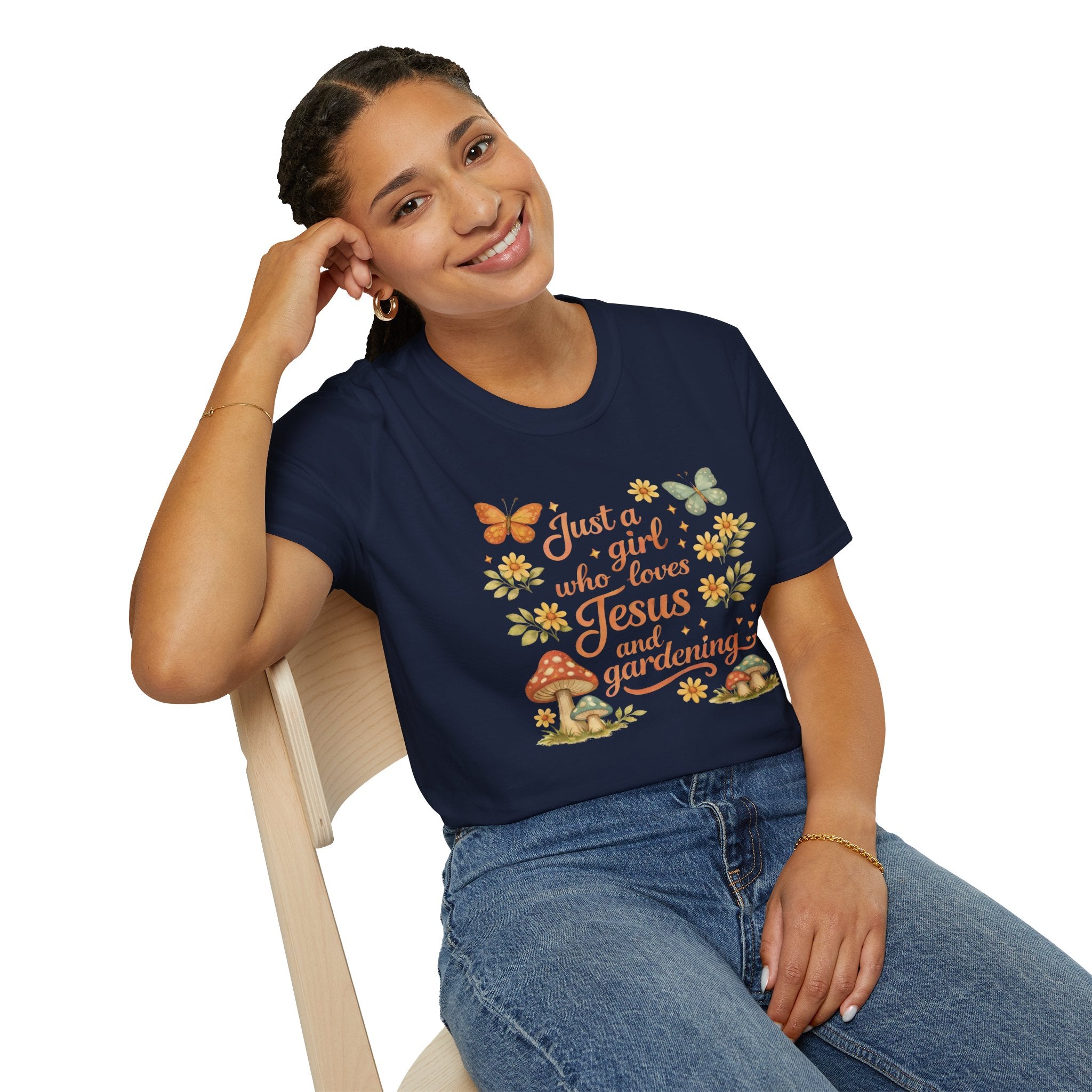 Just A Girl Who Loves Jesus and Gardening Gildan Unisex Tshirt | Christian Gardening T-Shirt | Faith Shirt | Cotton Tee