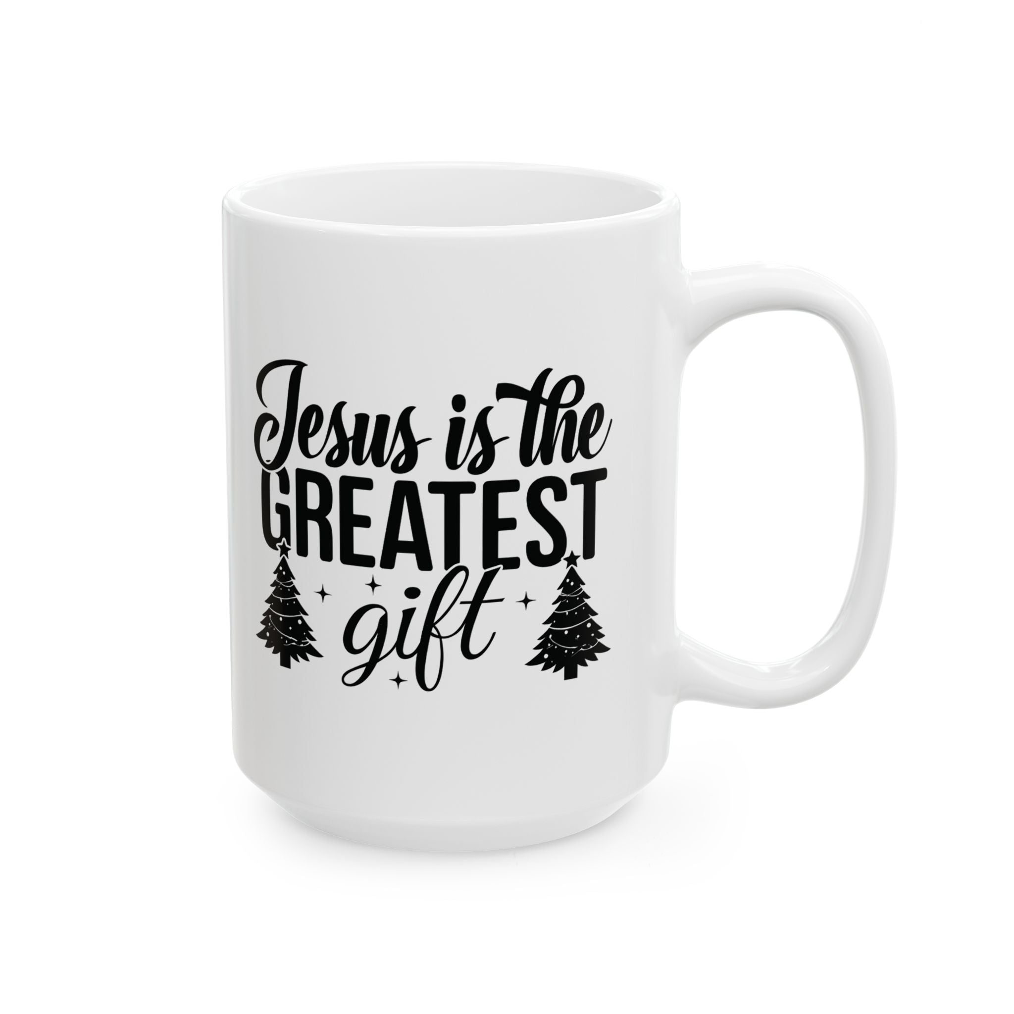 Jesus is the Greatest Gift Christian Winter Coffee Mug | Christmas Pine Design | Ceramic Christmas Mug Gift | 11oz 15oz