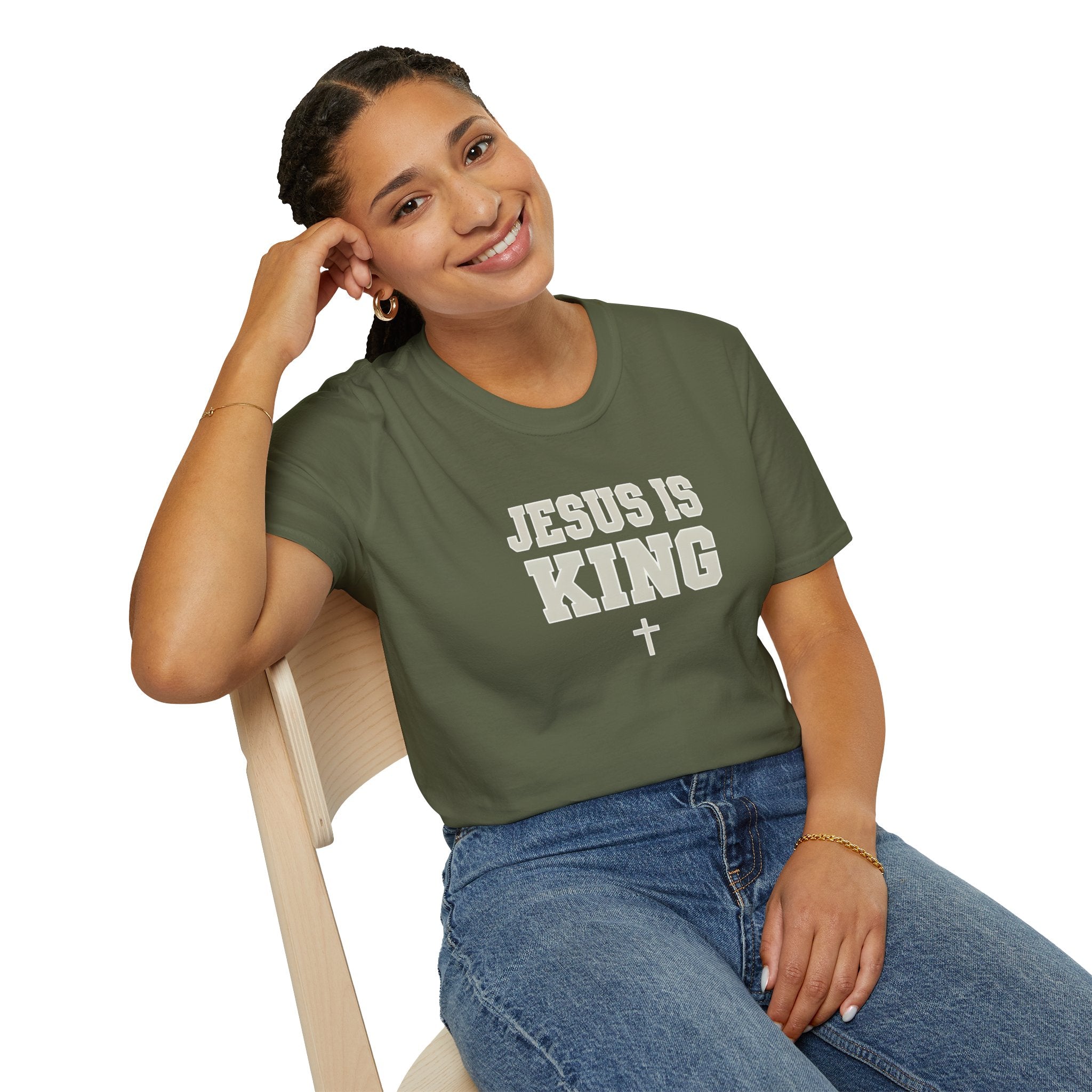 Jesus is King Unisex Gildan Softstyle T-Shirt | Christian Faith Apparel | Christian Gifts