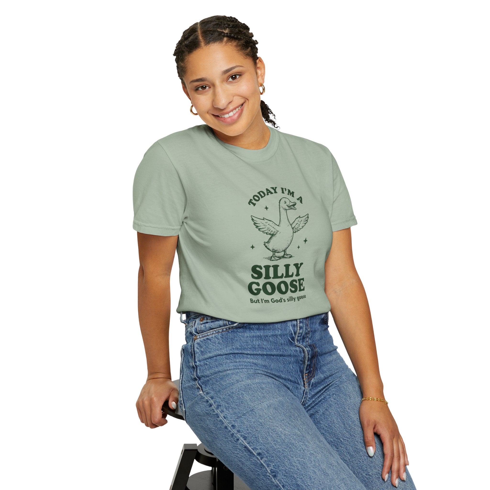 God’s Silly Goose without the tie | Unisex Garment Dyed Comfort Colors | Christian Graphic T-shirt | S-4XL