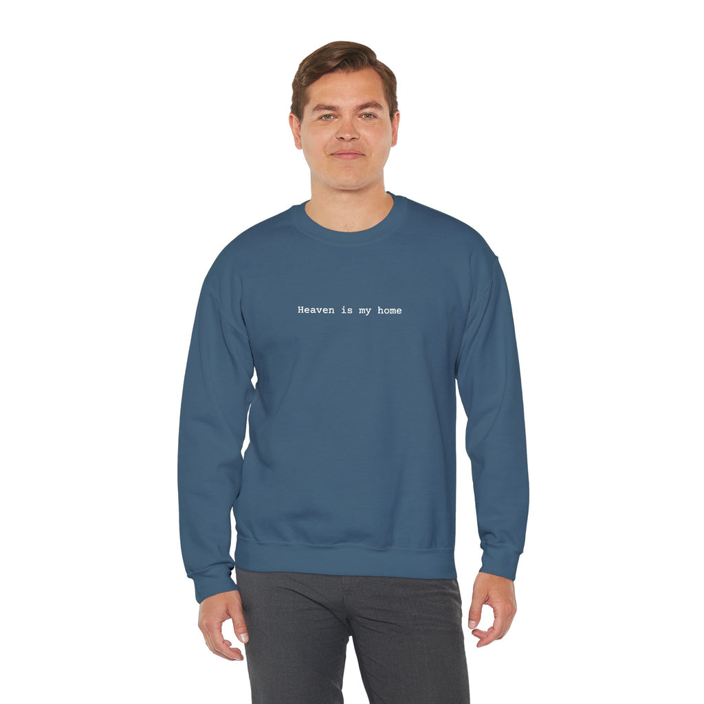 Embroidered Heaven is my Home Christian Unisex Crewneck Gildan Sweatshirt