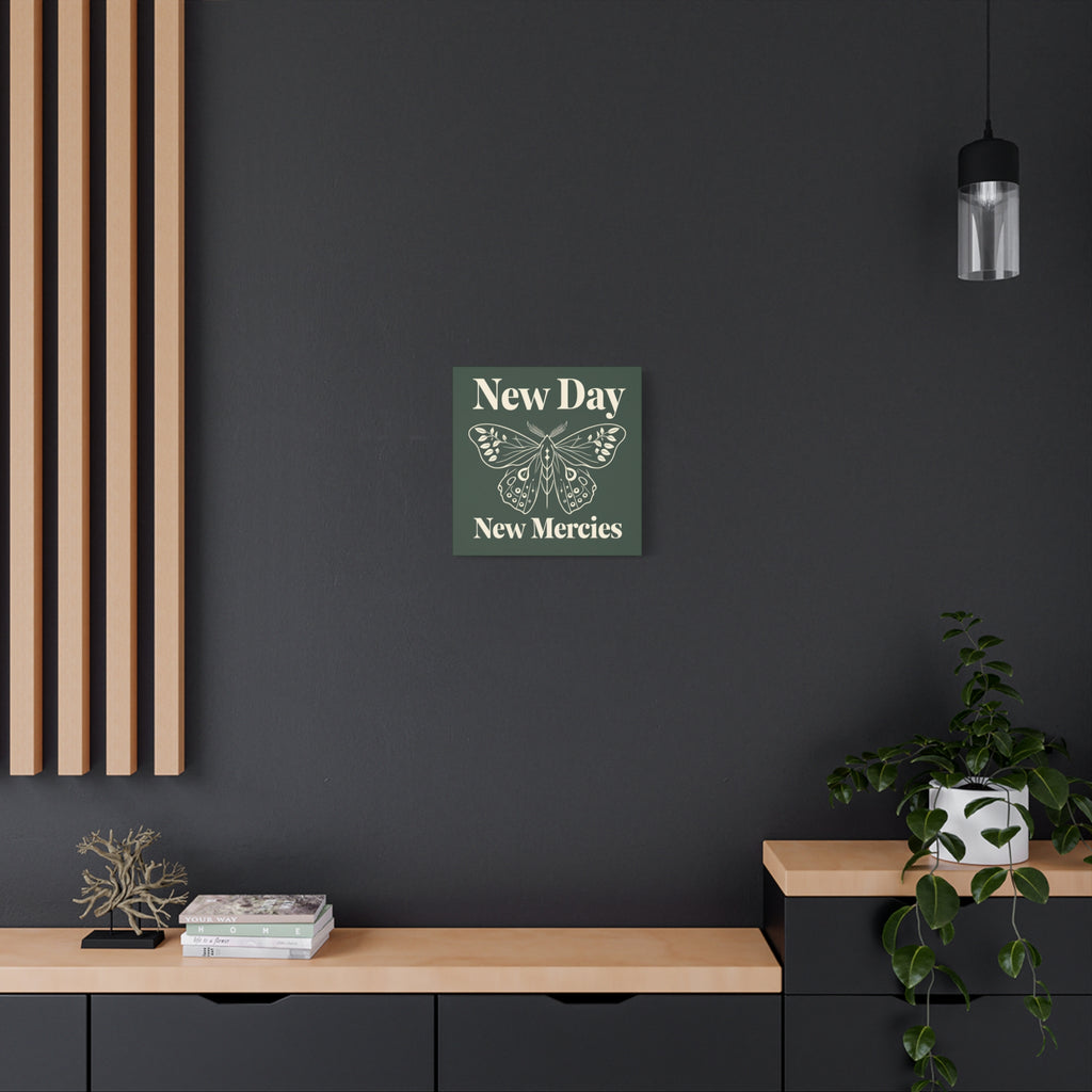 New Day New Mercies Christian Matte Canvas Wall Art | Faith Home Decor | Christian Housewarming Gift