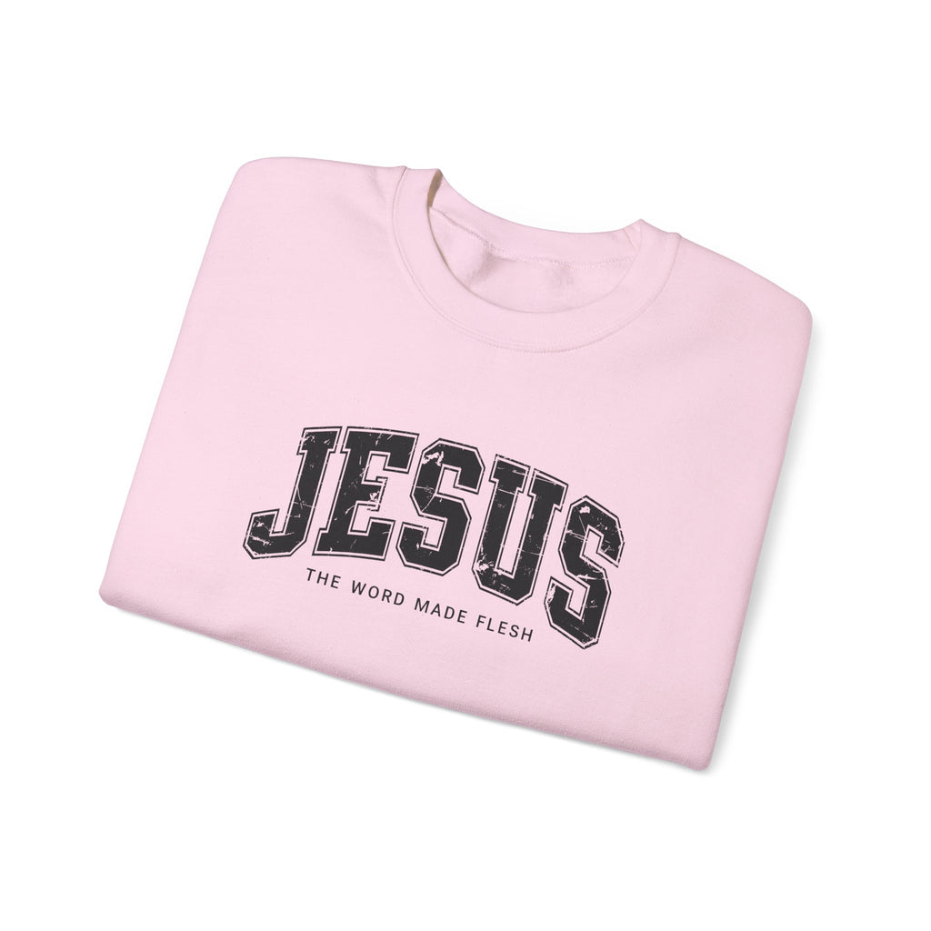 Jesus the Word Made Flesh Gildan Crewneck Sweatshirt | Christian Unisex Sweatshirt | Faith Apparel | Religious Gift