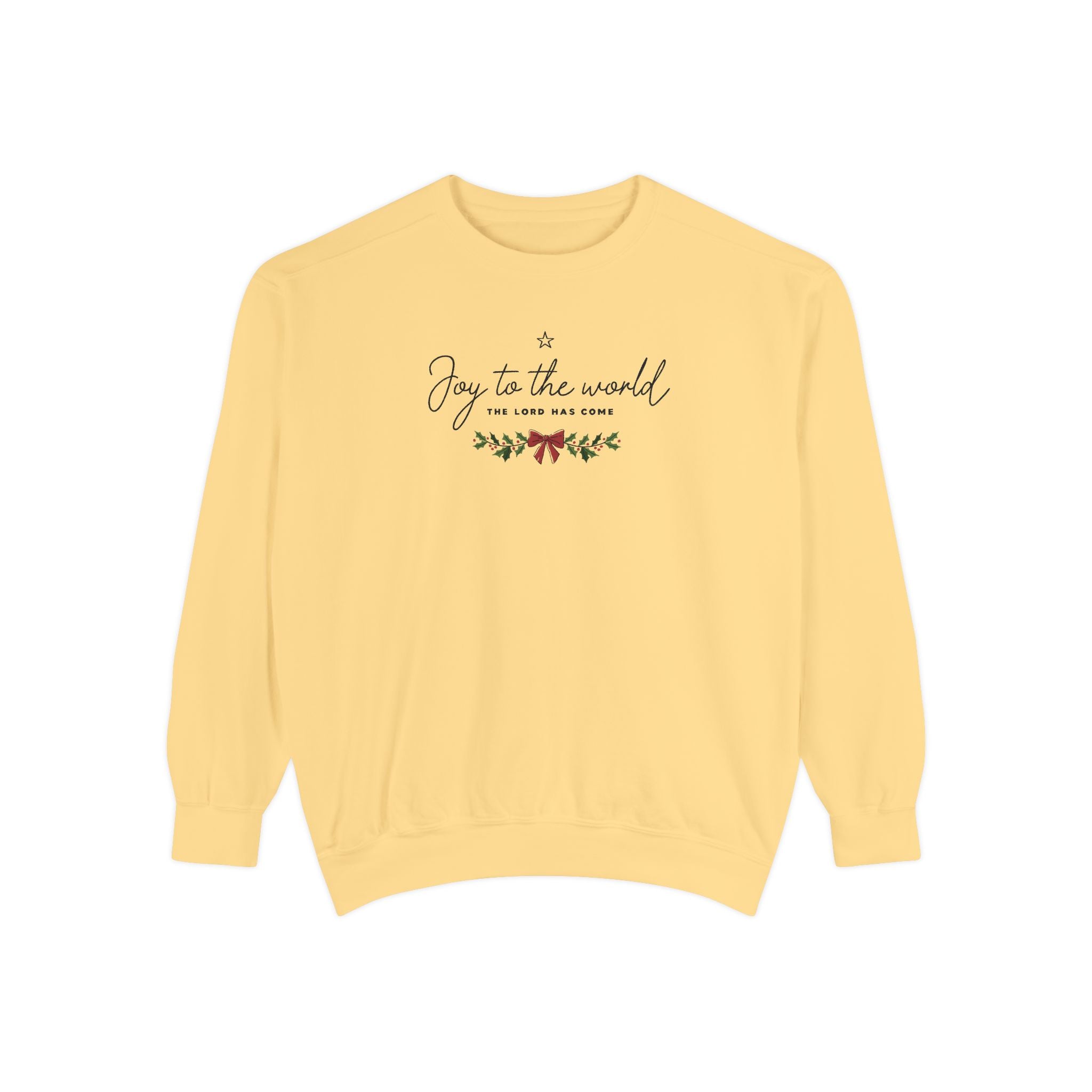 Joy to the World Comfort Colors Unisex Sweatshirt | Cozy Holiday Gift, Casual Fashion, Christmas Apparel, Festive Sweater, Unisex Holiday Wear