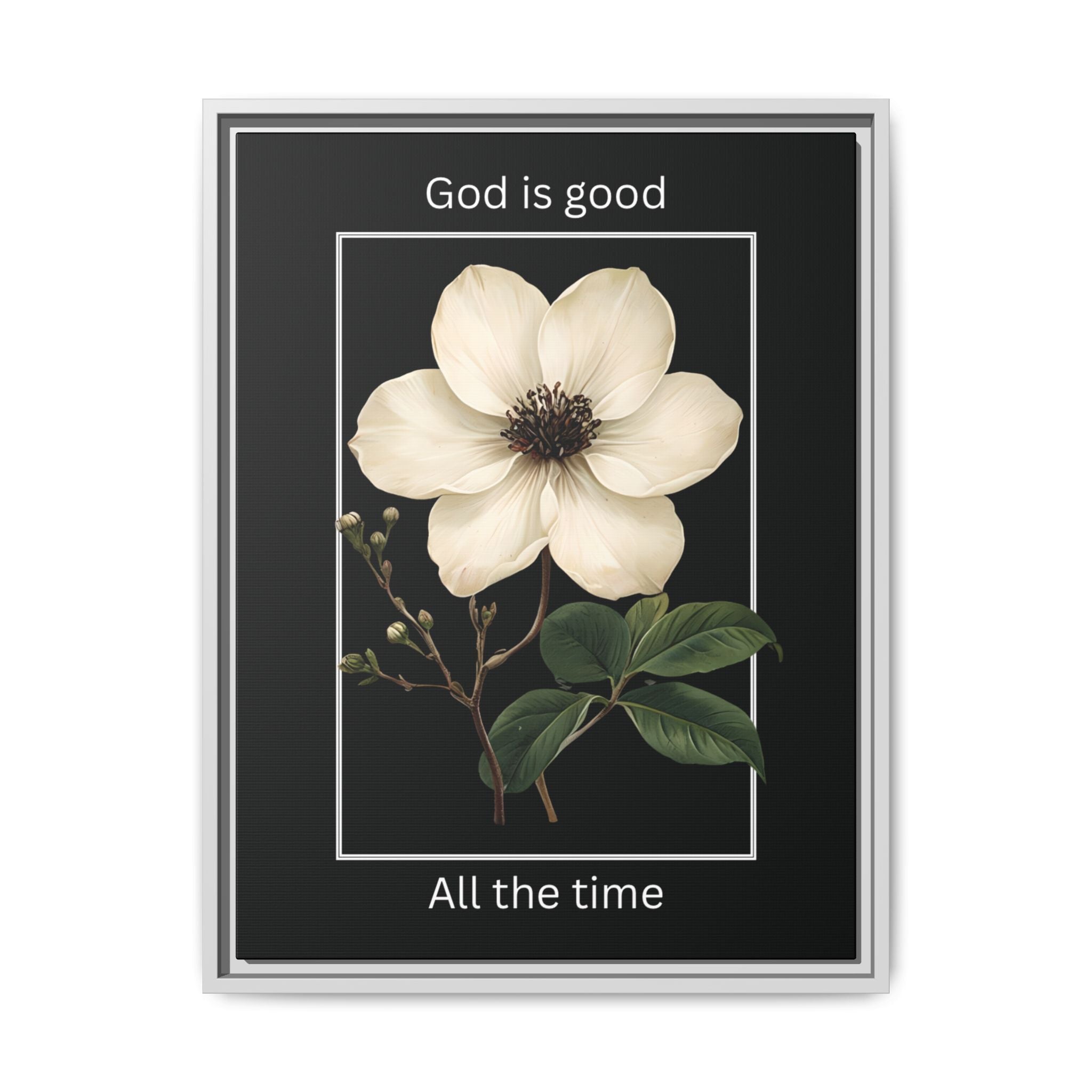 God is Good All The Time Christian Framed Matte Canvas Wall Art | Faith Inspirational Home Decor
