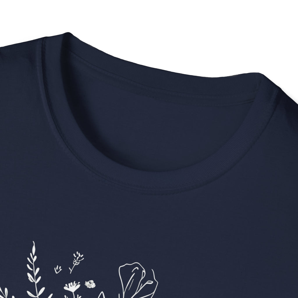 Created with Purpose Carried By Grace Christian Floral Gildan T-Shirt Women’s Faith Shirt Minimalist Design Soft Cotton Tee