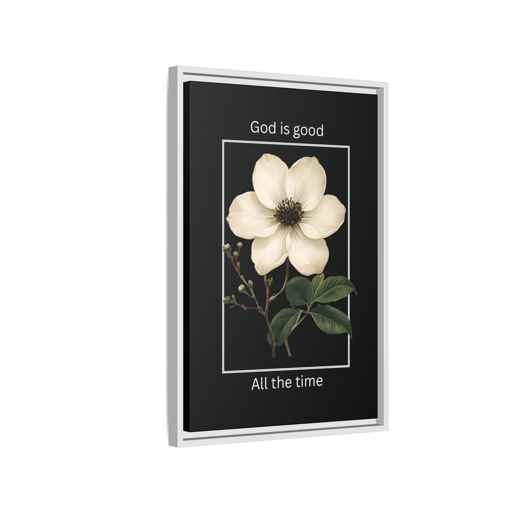 God is Good All The Time Christian Framed Matte Canvas Wall Art | Faith Inspirational Home Decor