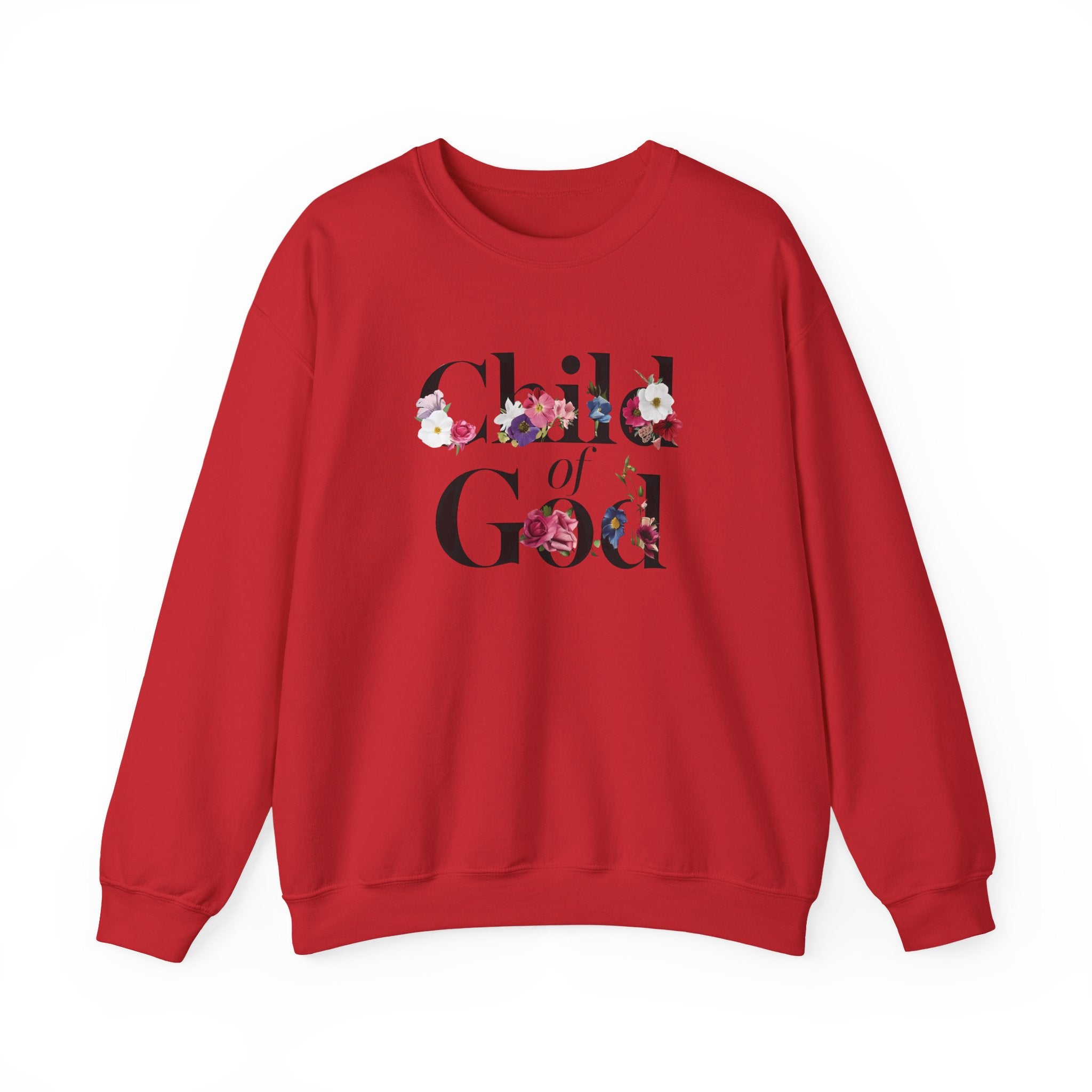 Child of God Floral Christian Gildan Crewneck Sweatshirt | Faith Inspirational Gift