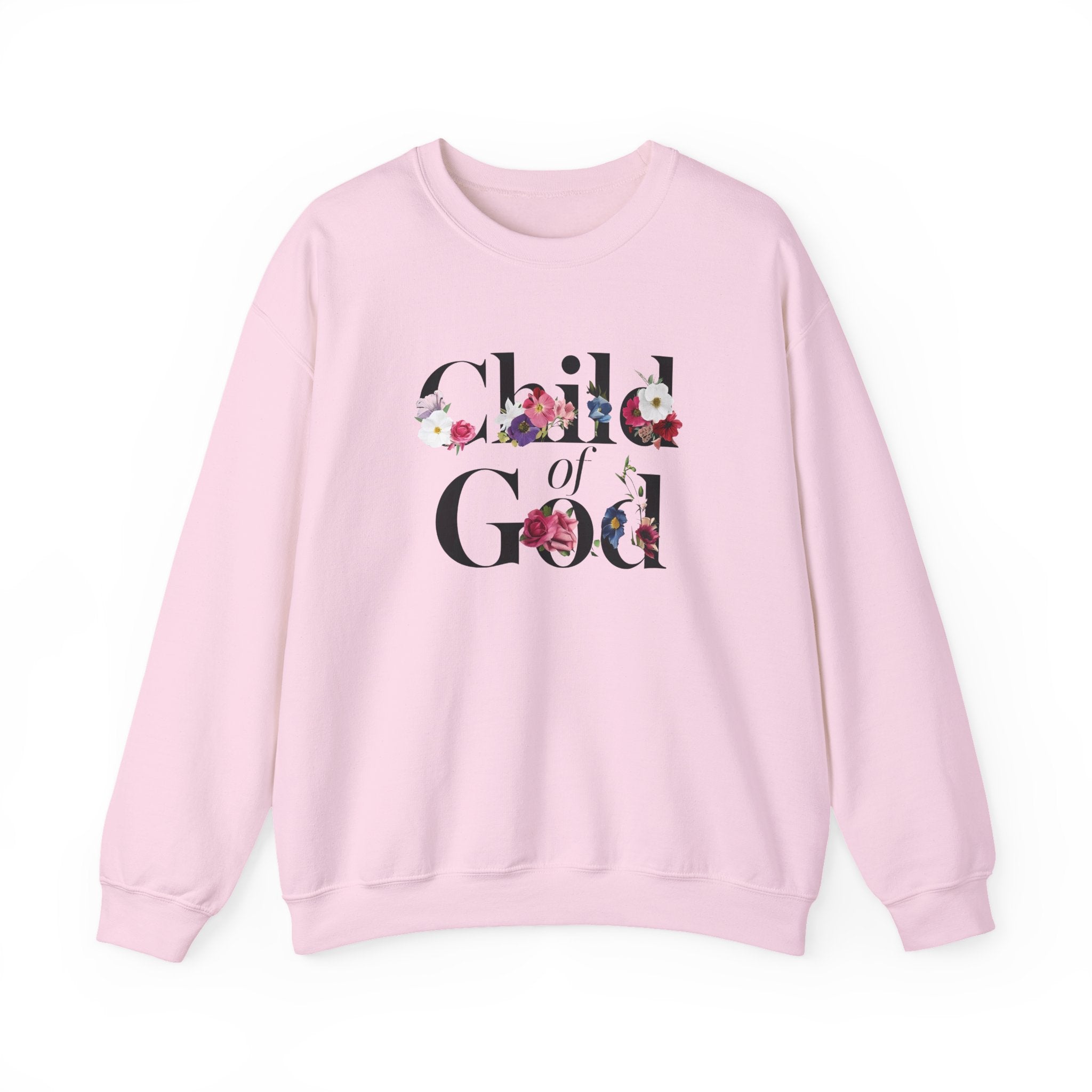 Child of God Floral Christian Gildan Crewneck Sweatshirt | Faith Inspirational Gift