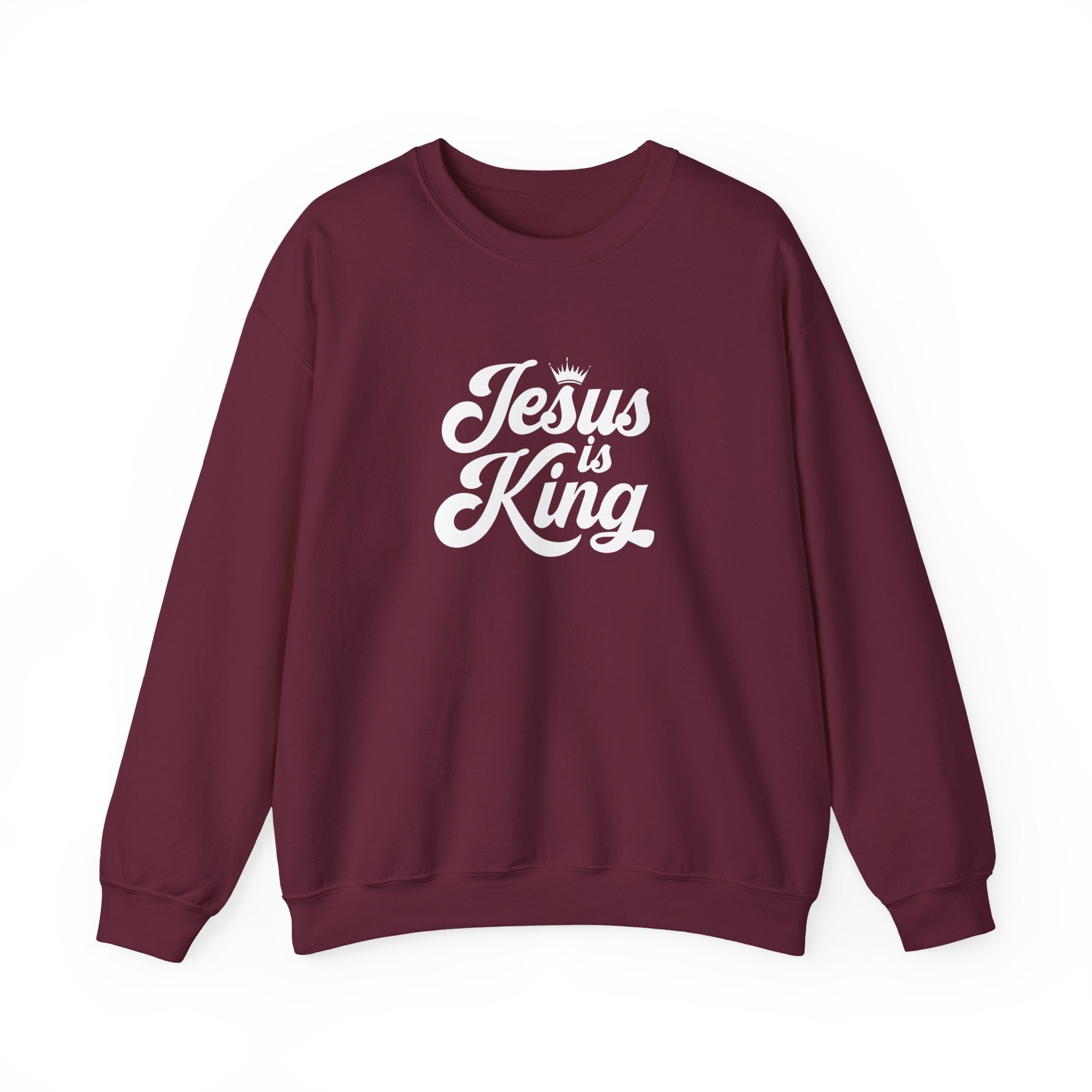 Jesus Is King Christian Gildan Unisex Crewneck Sweatshirt | Faith Apparel |  Religious Gift