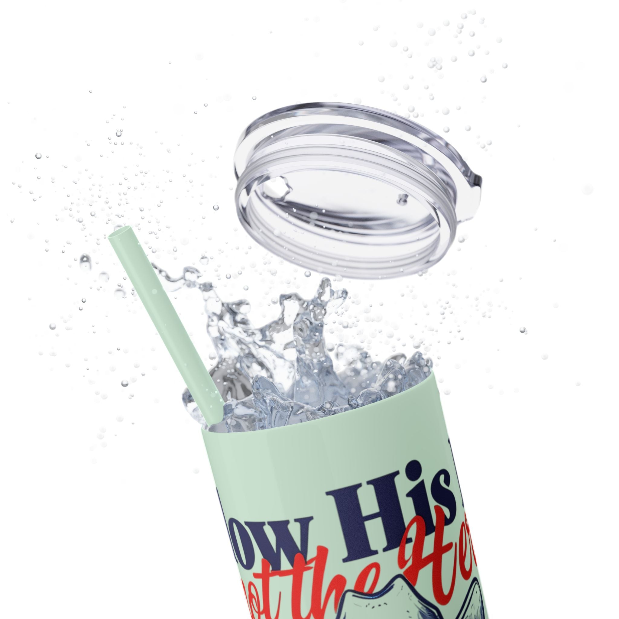 Follow His Lead, Not the Herd, 20 oz Insulated Skinny Tumbler | Stainless Steel Travel Cup | Christian Drinkware | Highland Cow