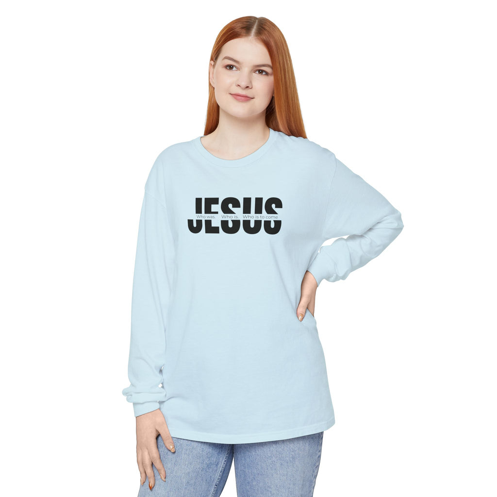 Jesus Comfort Colors Christian Long Sleeve Shirt | Faith Graphic Tee | Garment Dyed Cotton