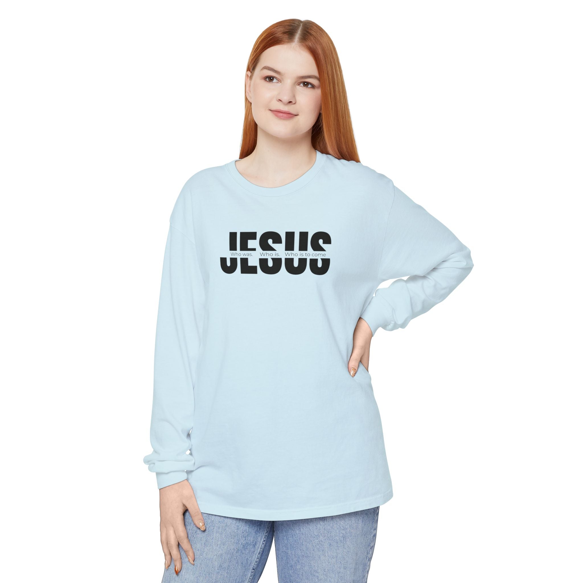 Jesus Comfort Colors Christian Long Sleeve Shirt | Faith Graphic Tee | Garment Dyed Cotton