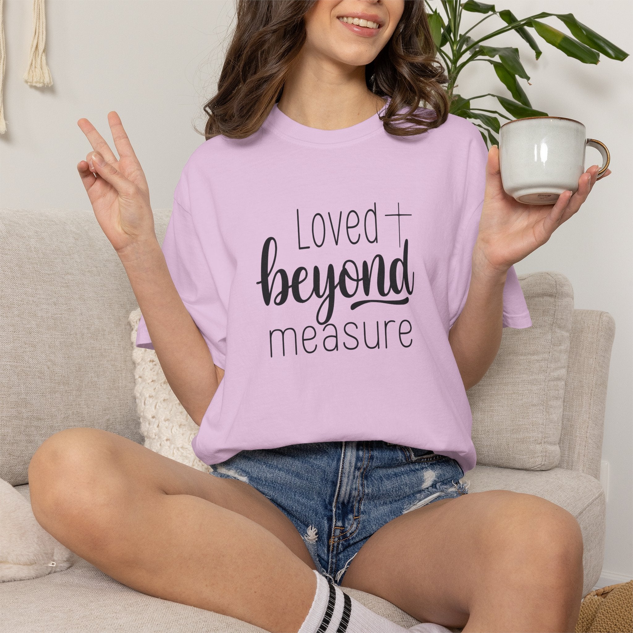 Loved Beyond Measure Unisex Garment-Dyed T-Shirt Soft Cotton Faith Shirt Christian Gift Tee S–4XL