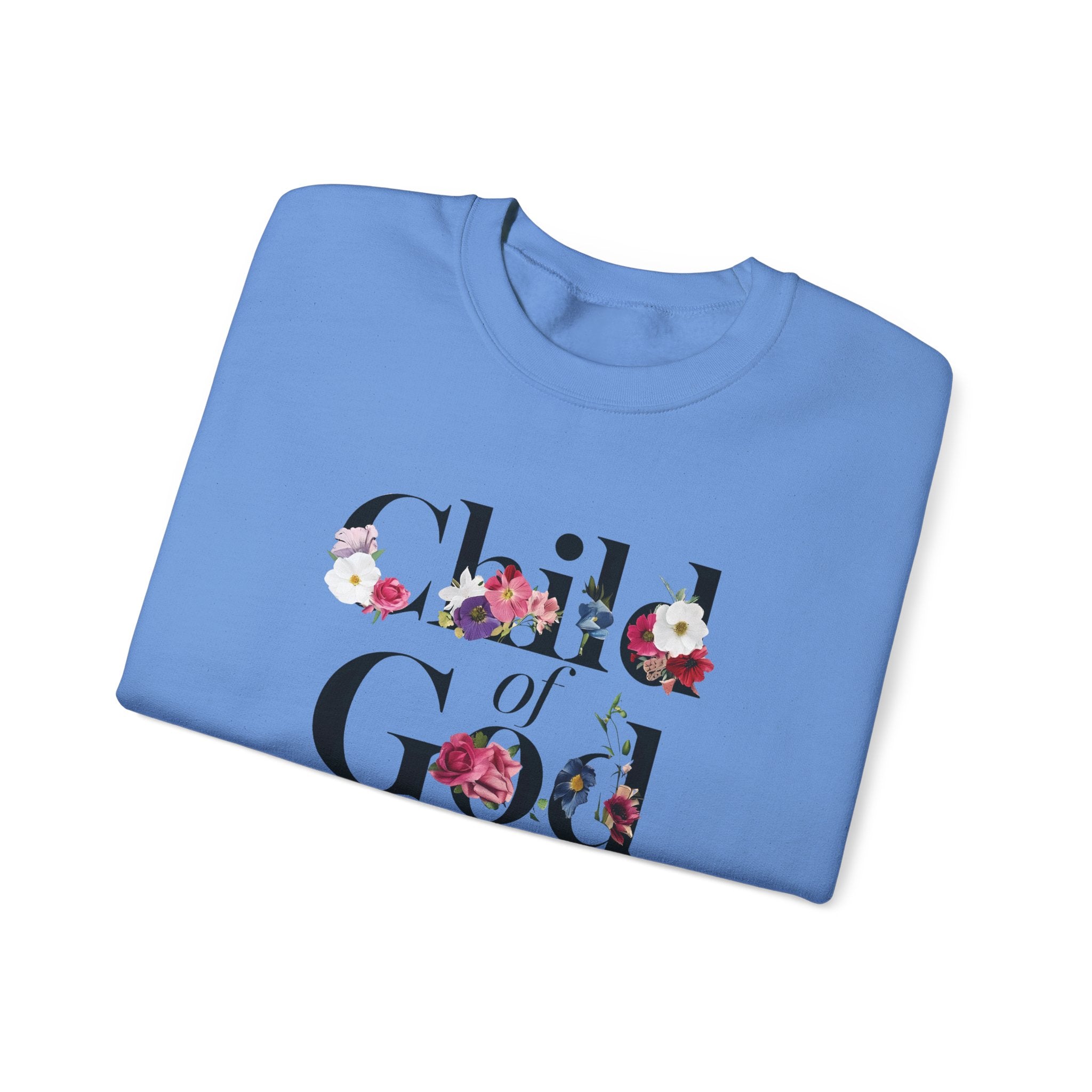 Child of God Floral Christian Gildan Crewneck Sweatshirt | Faith Inspirational Gift